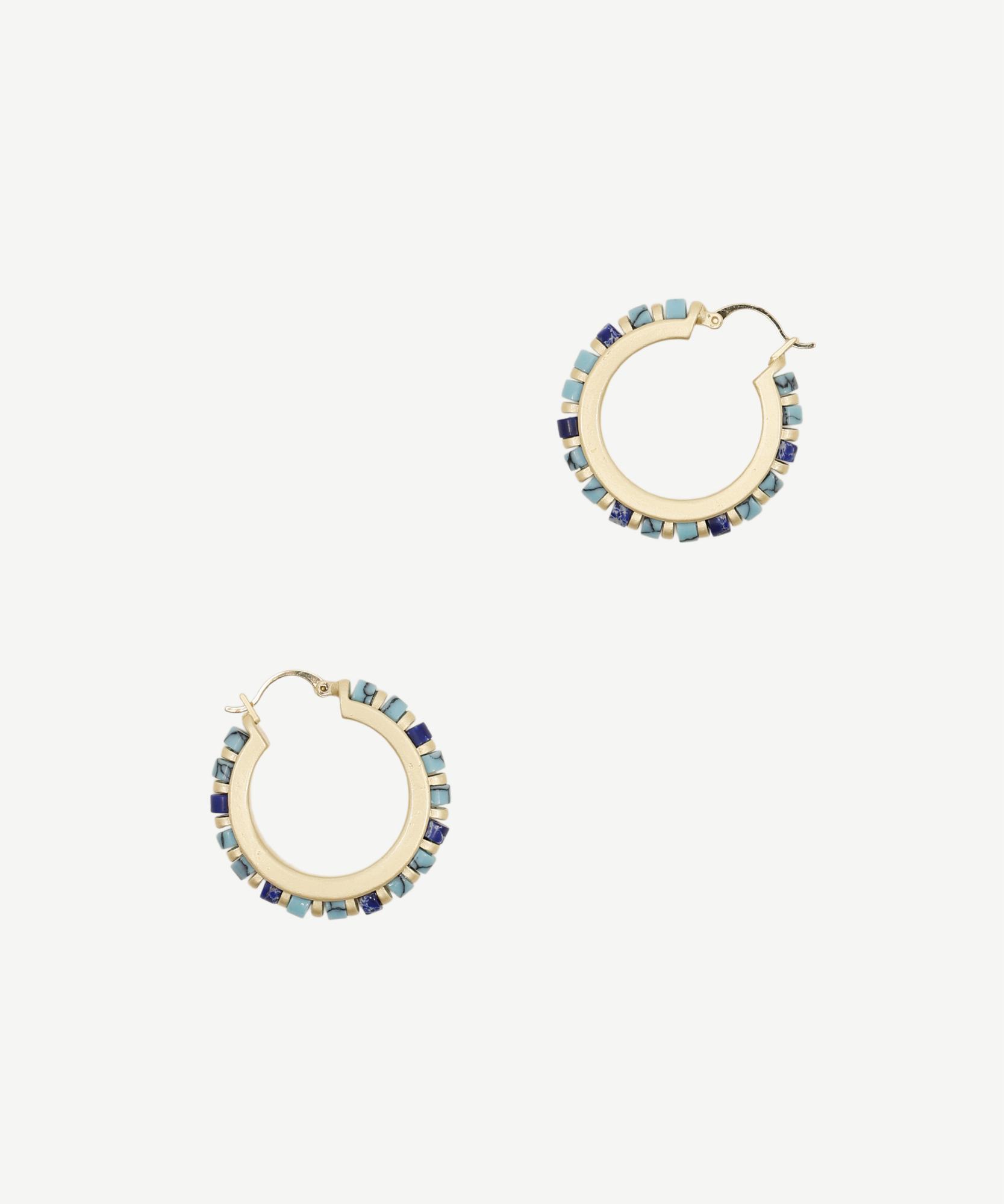 YARGICI Doğal Taş Detaylı Halka Küpe