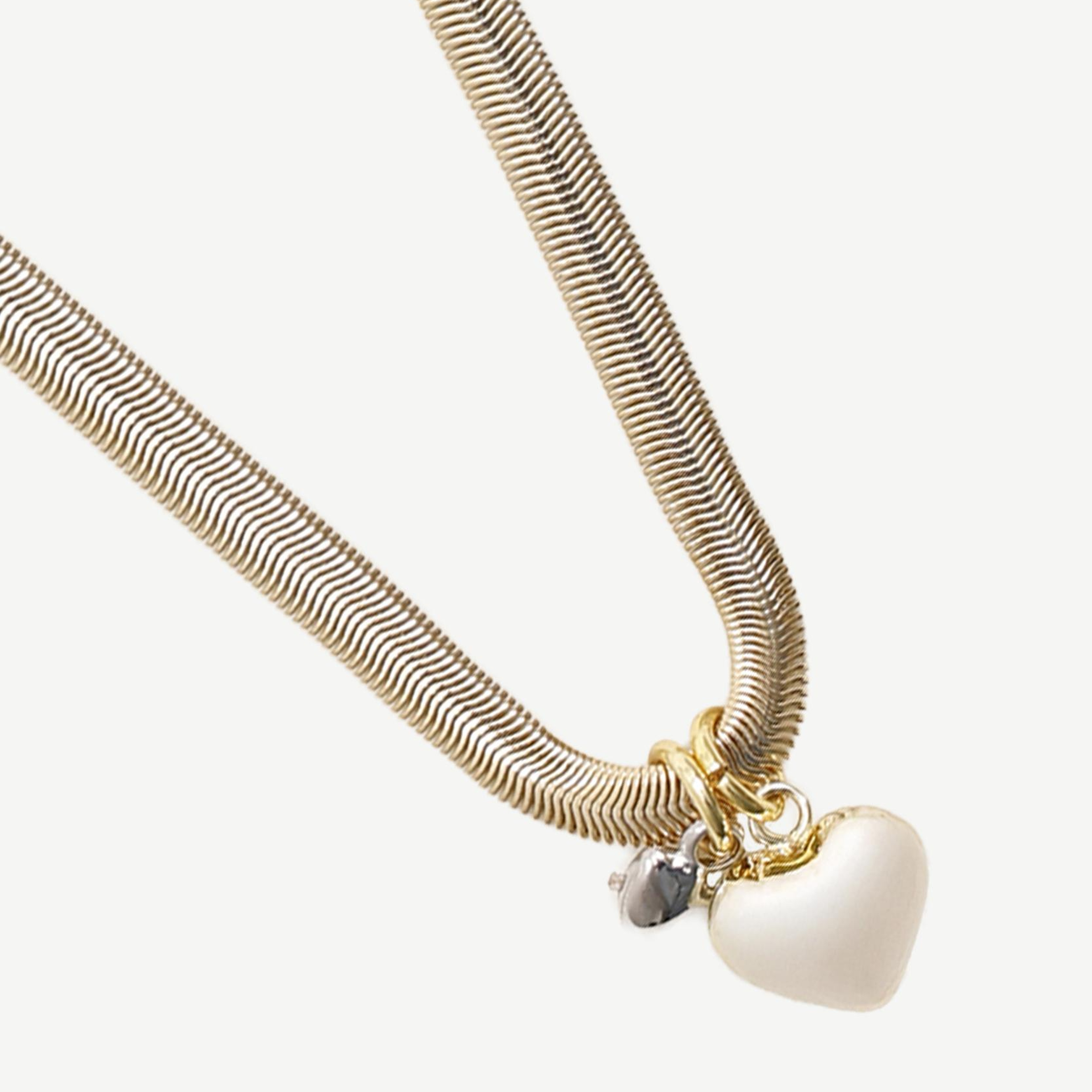 YARGICI Kalp Uçlu İtalyan Zincir Kolye