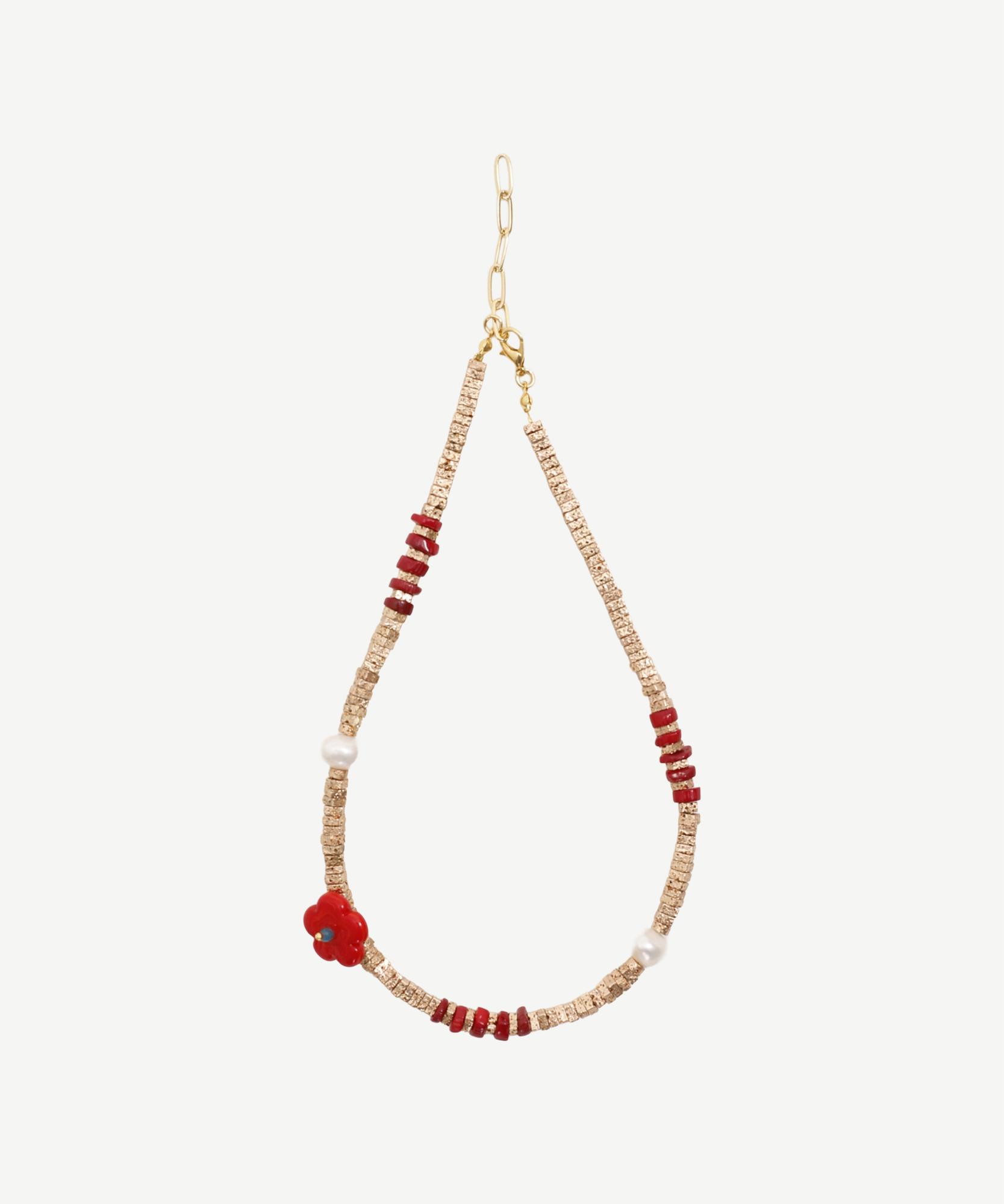 YARGICI Doğal Taş Ve Mercan Detaylı Kolye