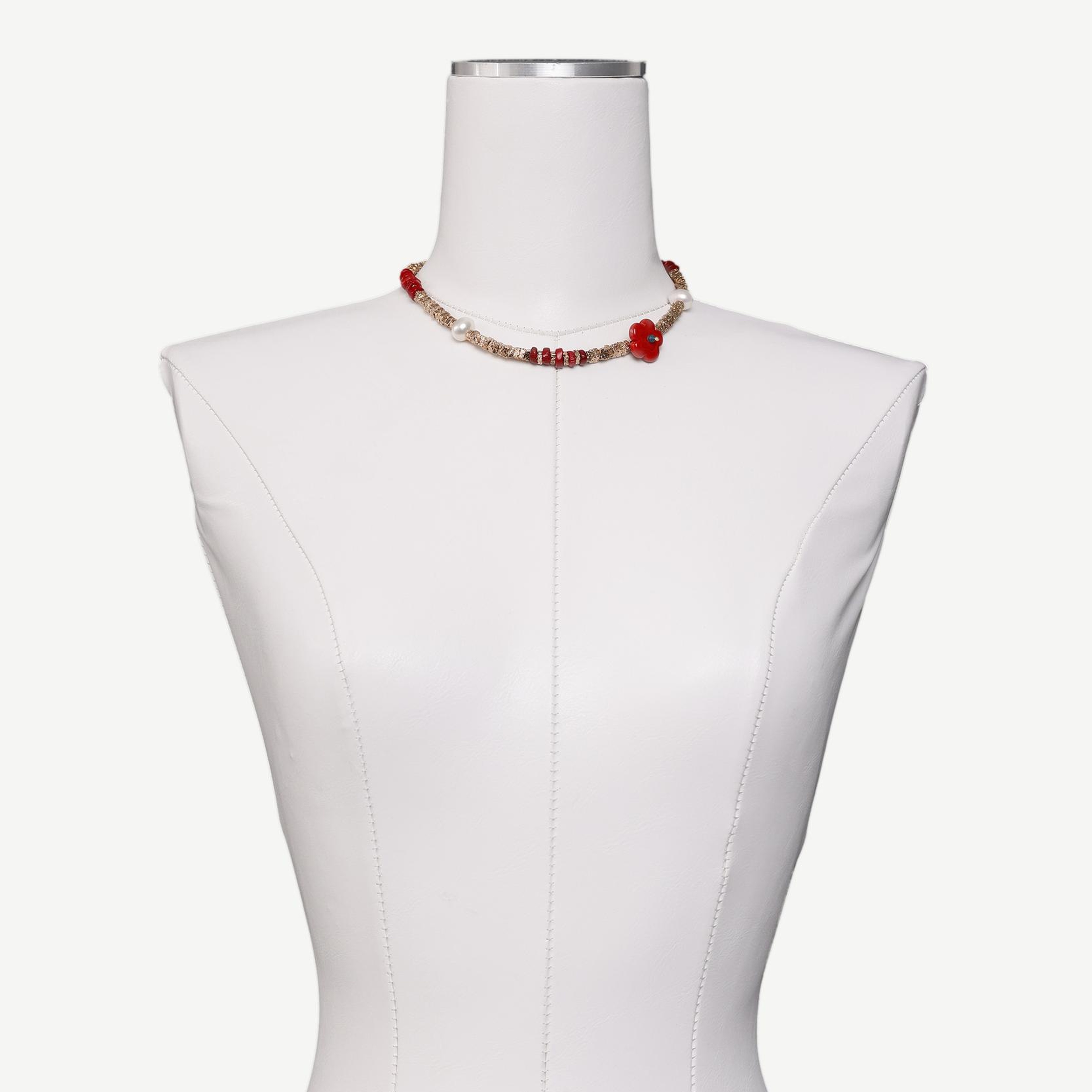 YARGICI Doğal Taş Ve Mercan Detaylı Kolye