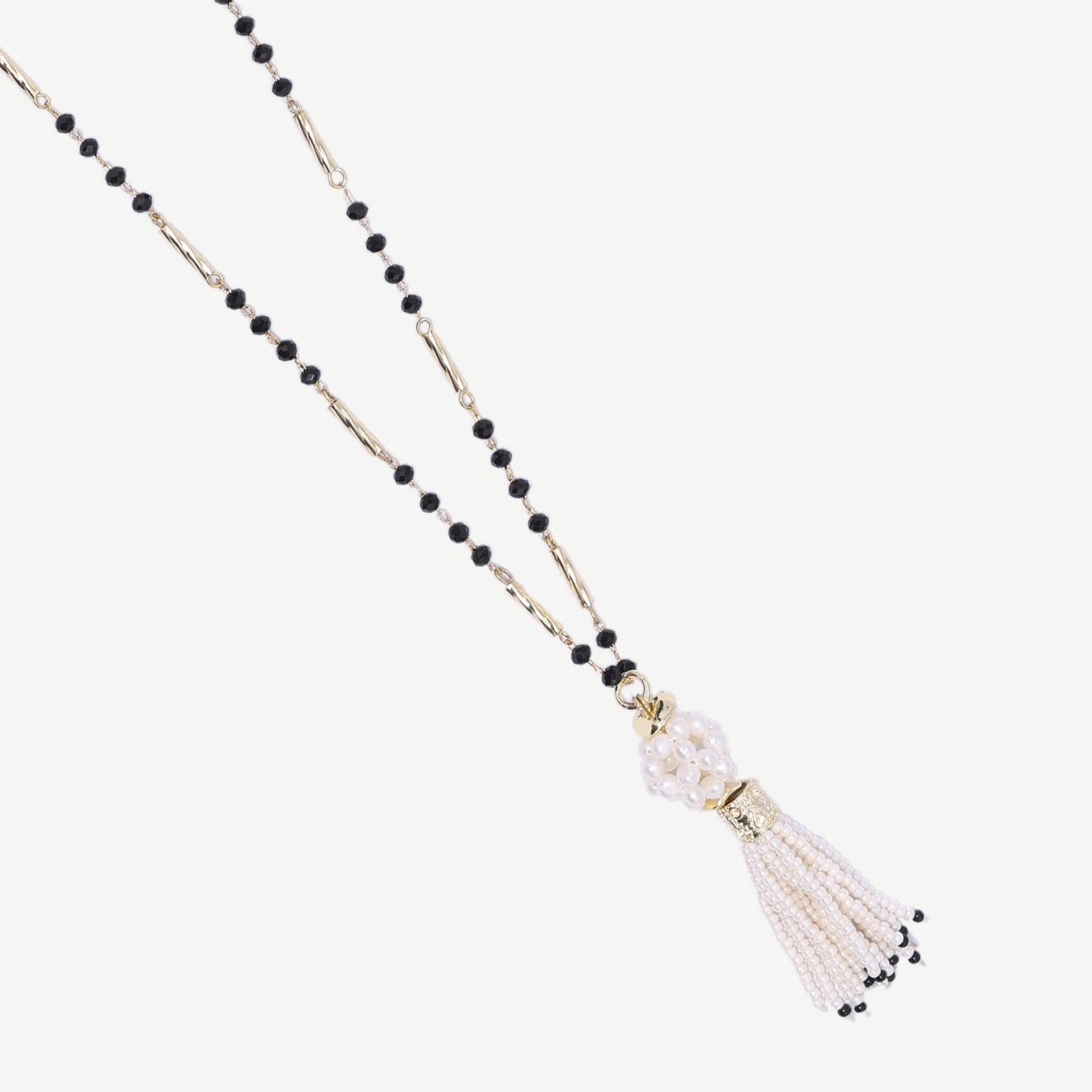 YARGICI Kristal Taşlı Ve Püskül Detaylı Kolye