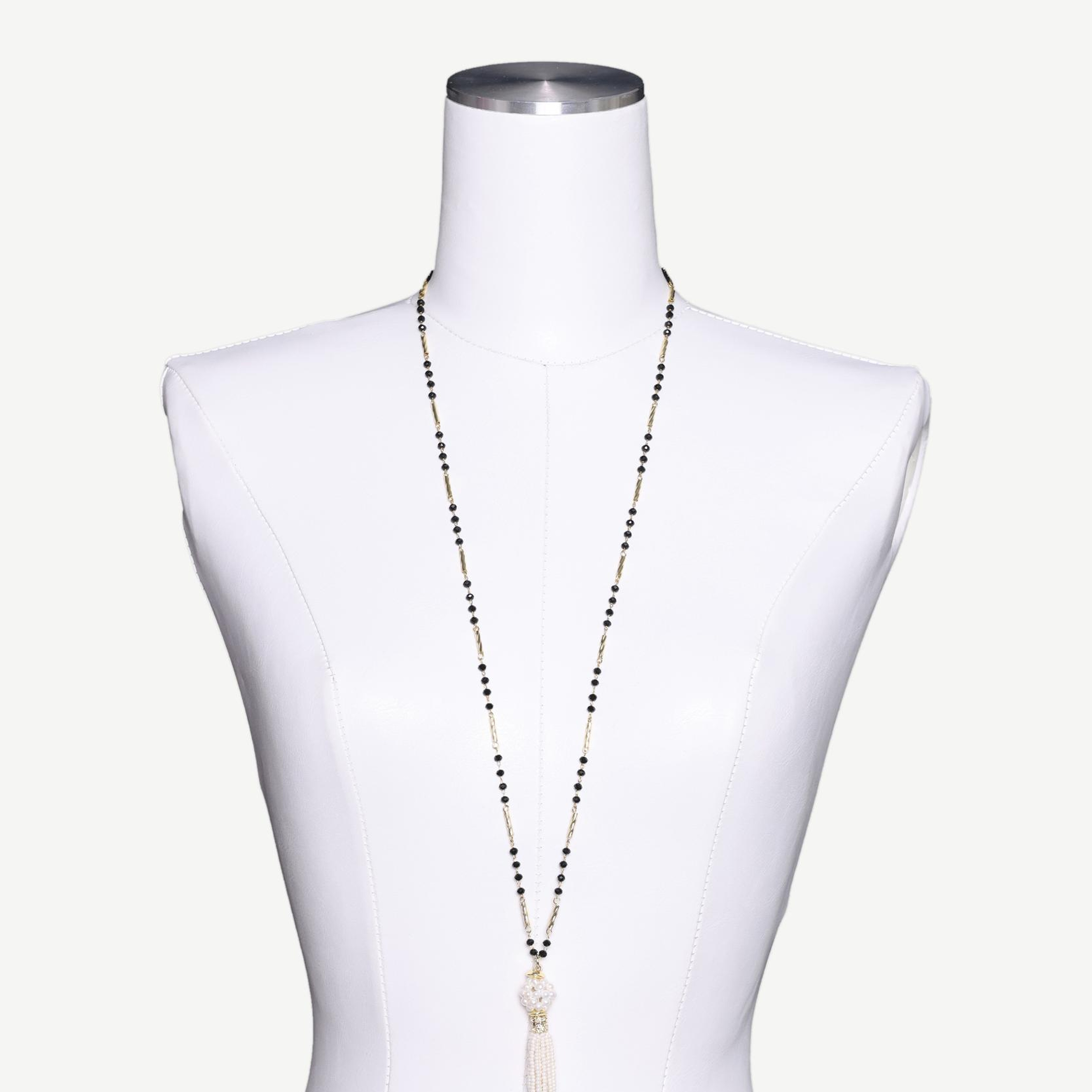 YARGICI Kristal Taşlı Ve Püskül Detaylı Kolye