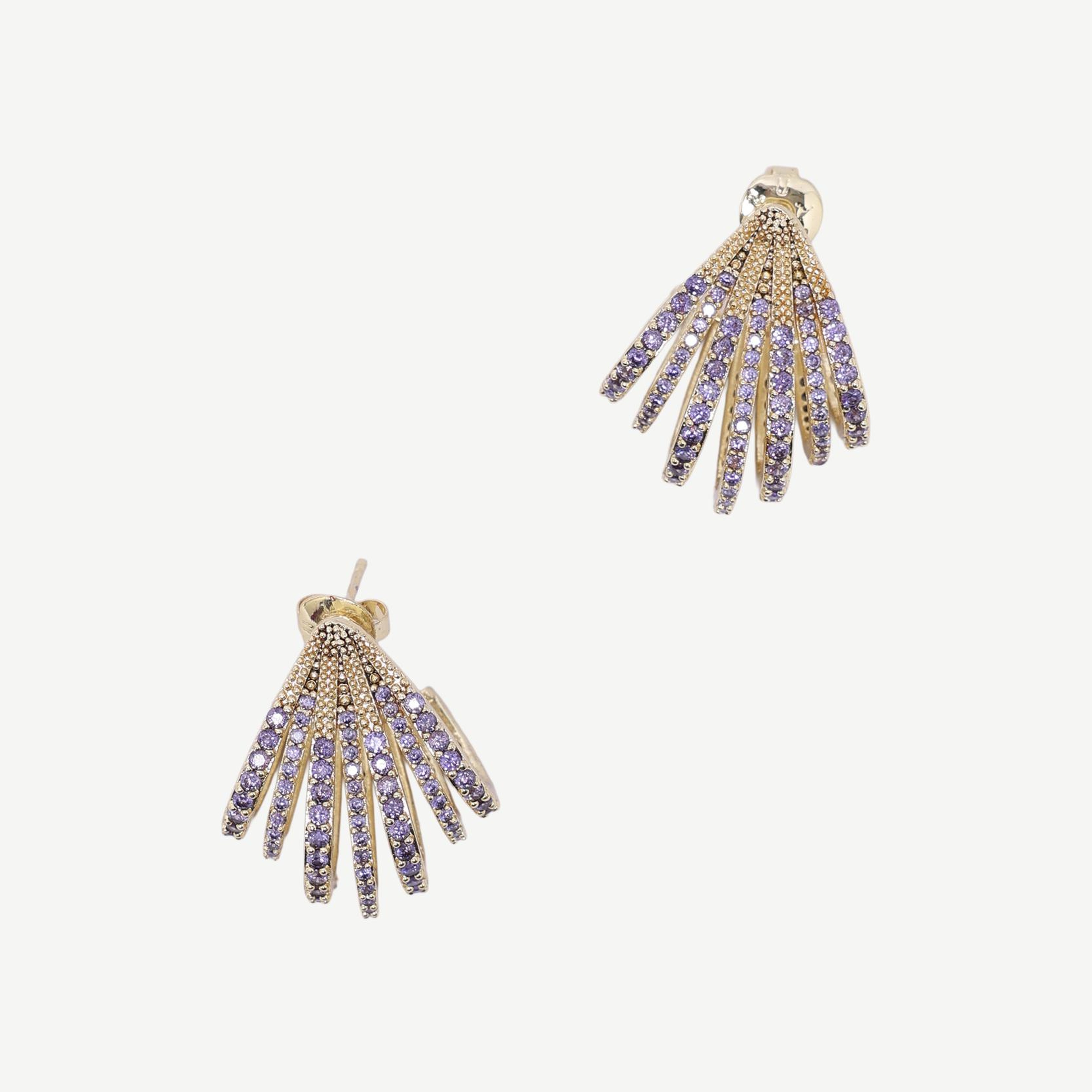 YARGICI Cam Taşlı Sıralı Küpe