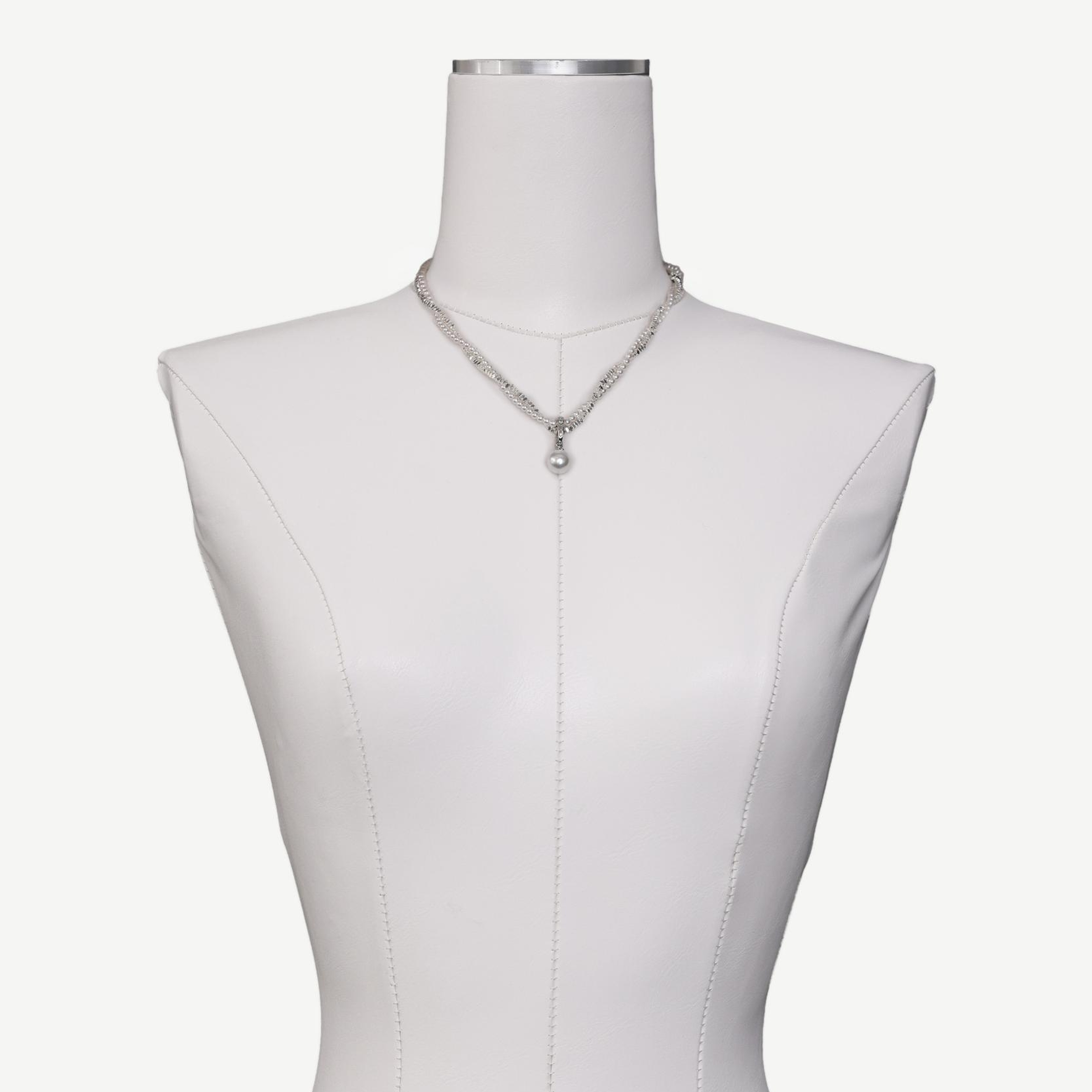 YARGICI Cam Taş Detaylı Hematit Kolye