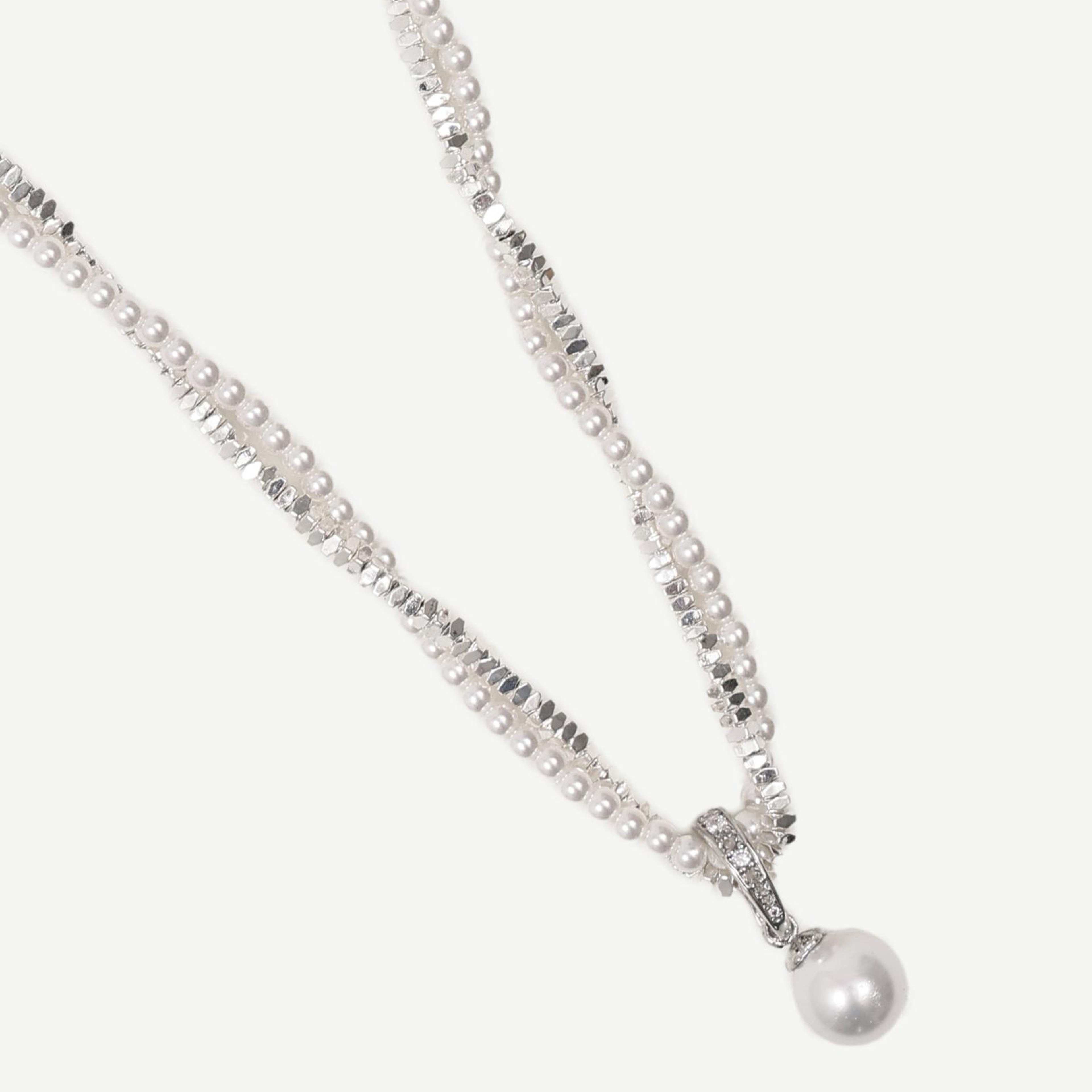 YARGICI Cam Taş Detaylı Hematit Kolye