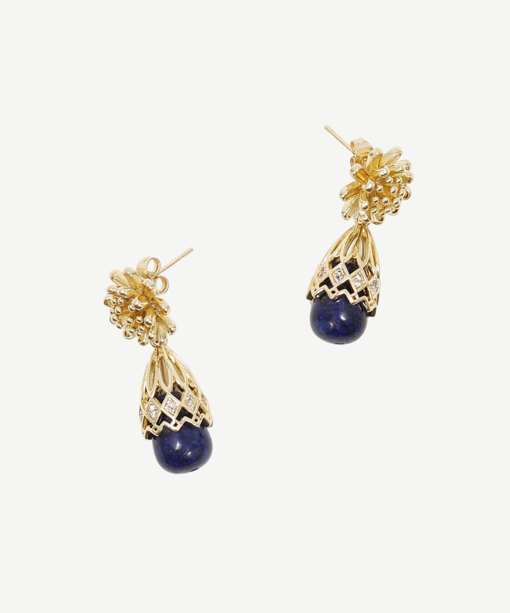 YARGICI Doğal Taş Detaylı Şık Küpe