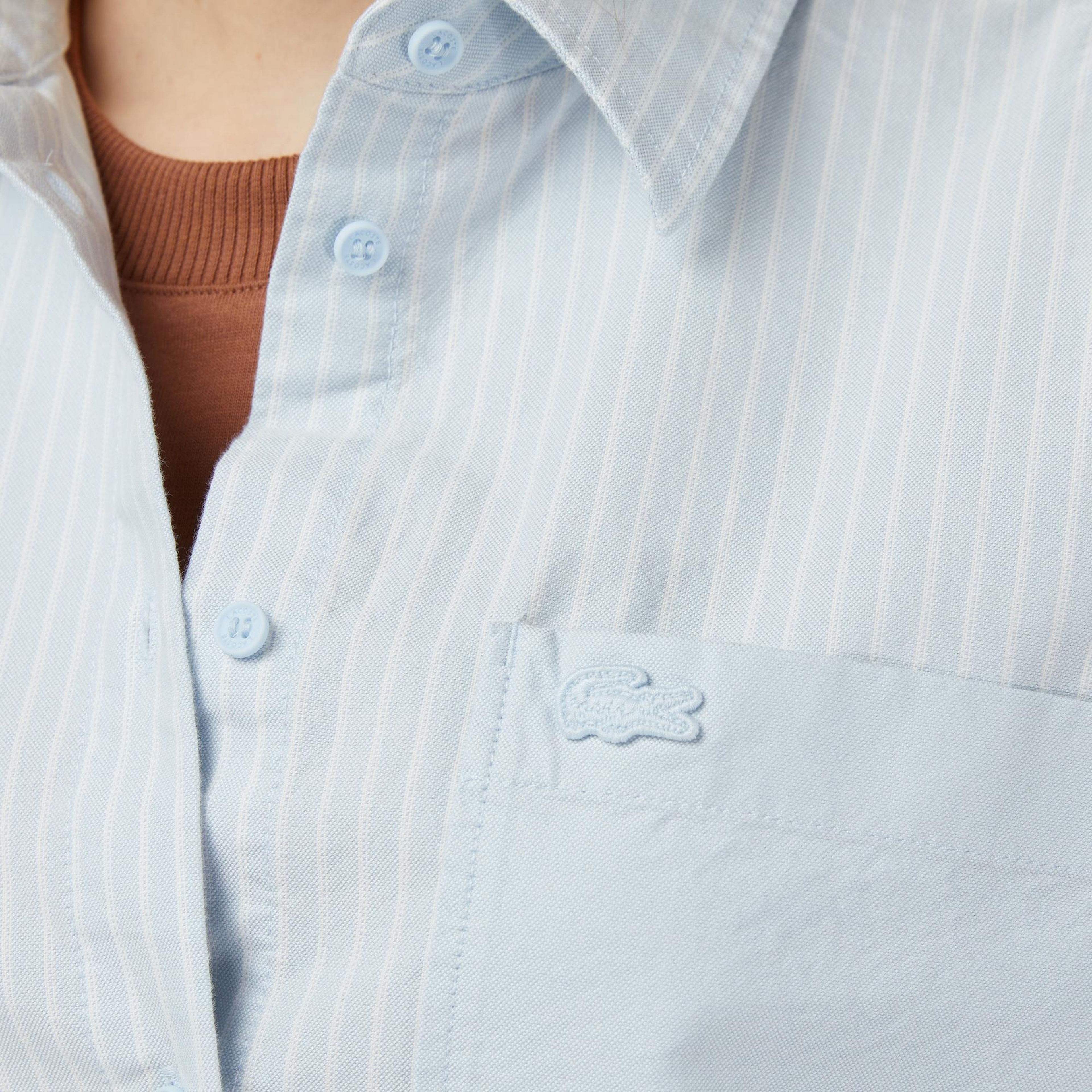 Lacoste Kadın Relaxed Fit Mavi Gömlek