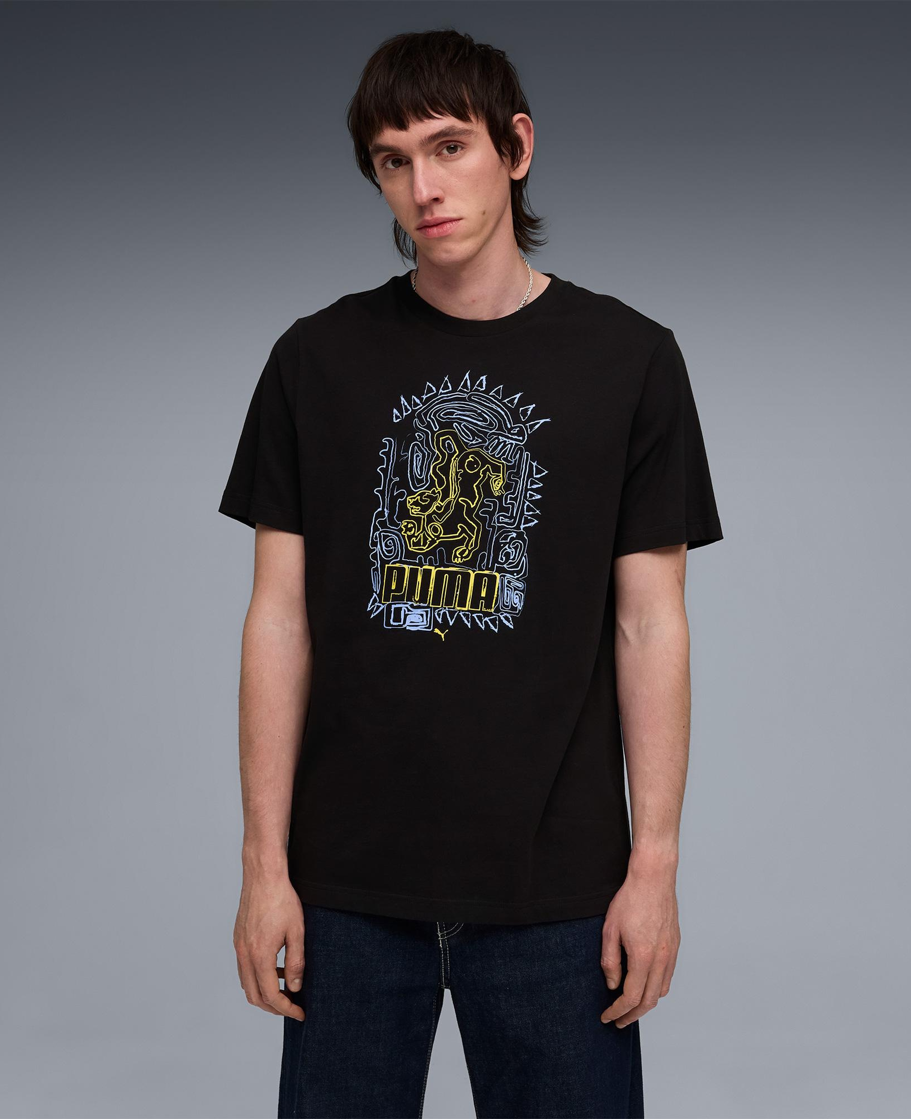 Puma Graphic  Erkek Siyah T-Shirt