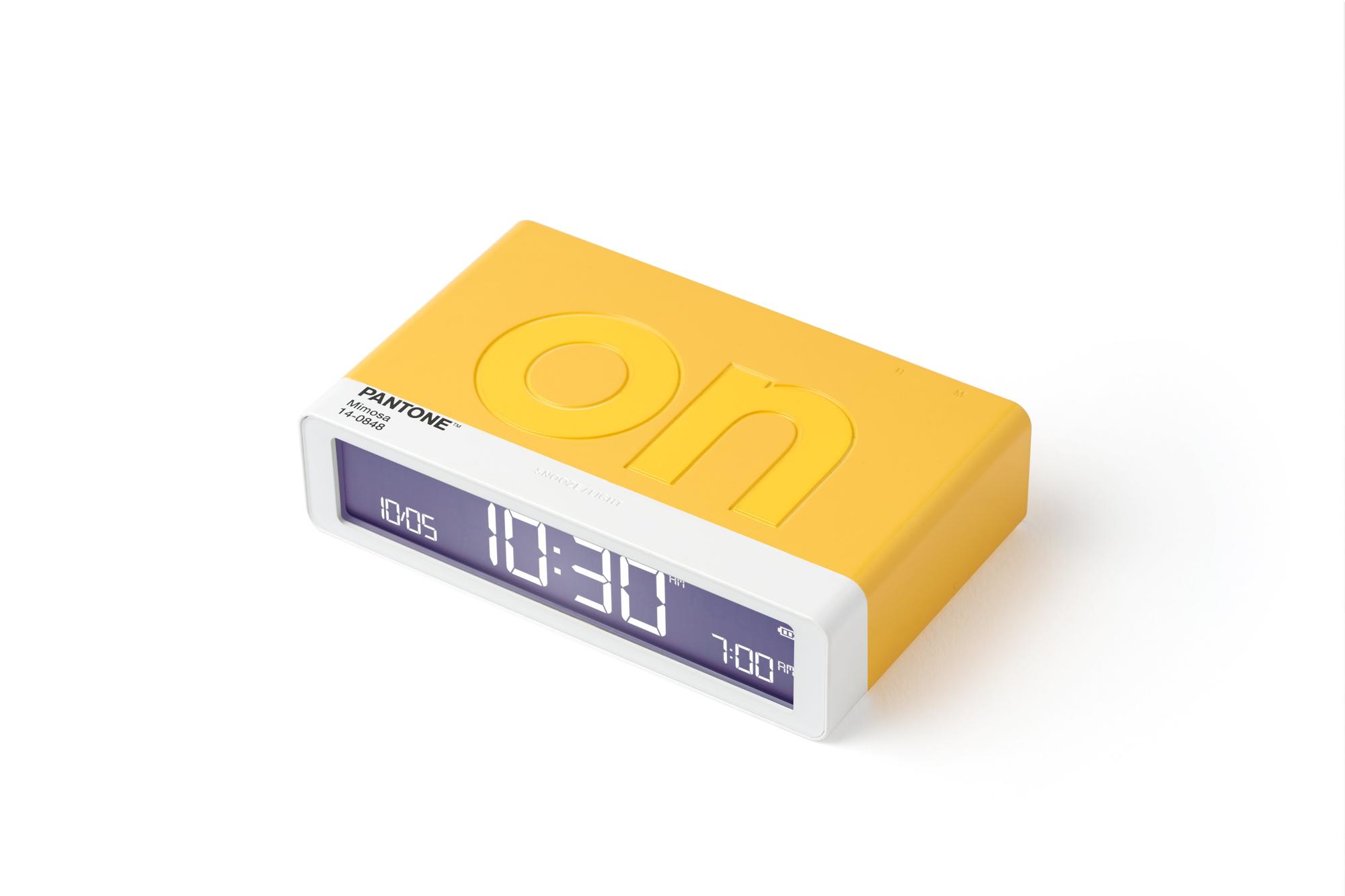 Lexon x Pantone Flip Klasik Şarj Edilebilir Alarm Saat Sarı