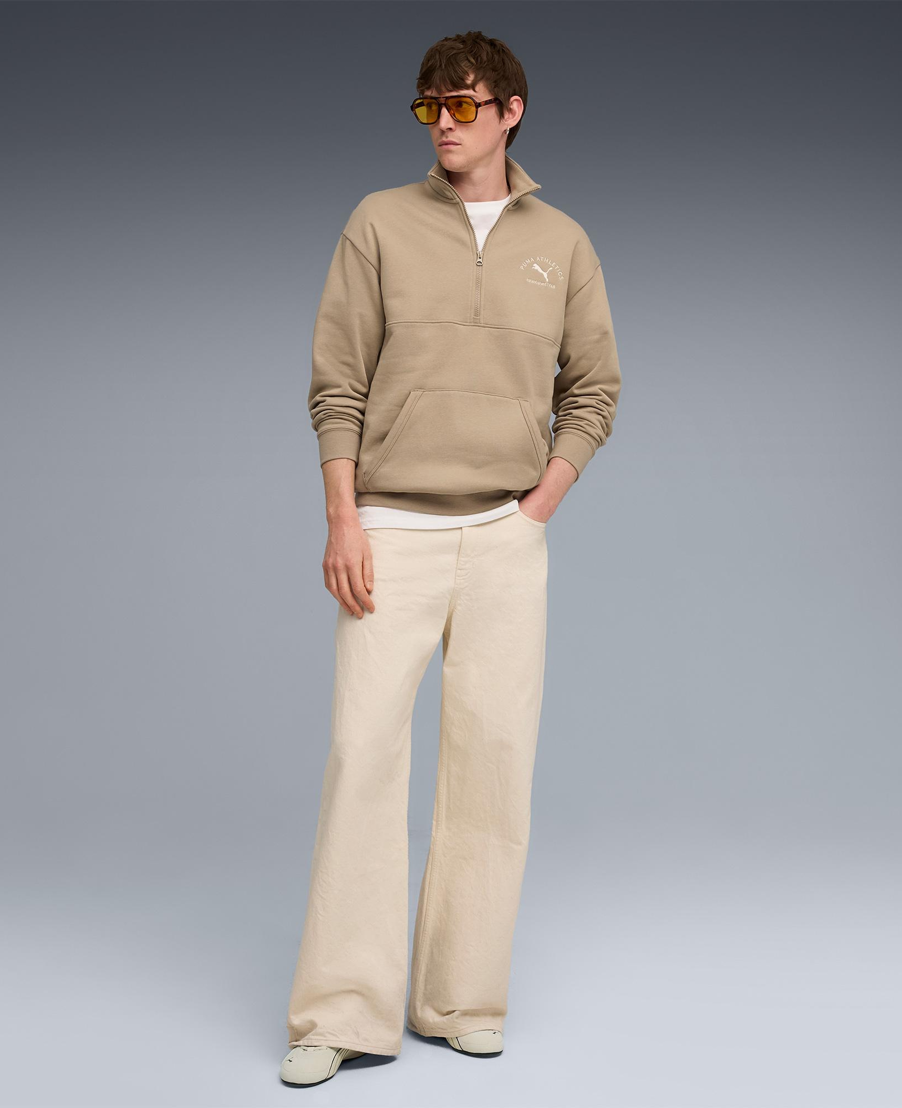 Puma Class Half Zip Erkek Kahverengi Sweatshirt