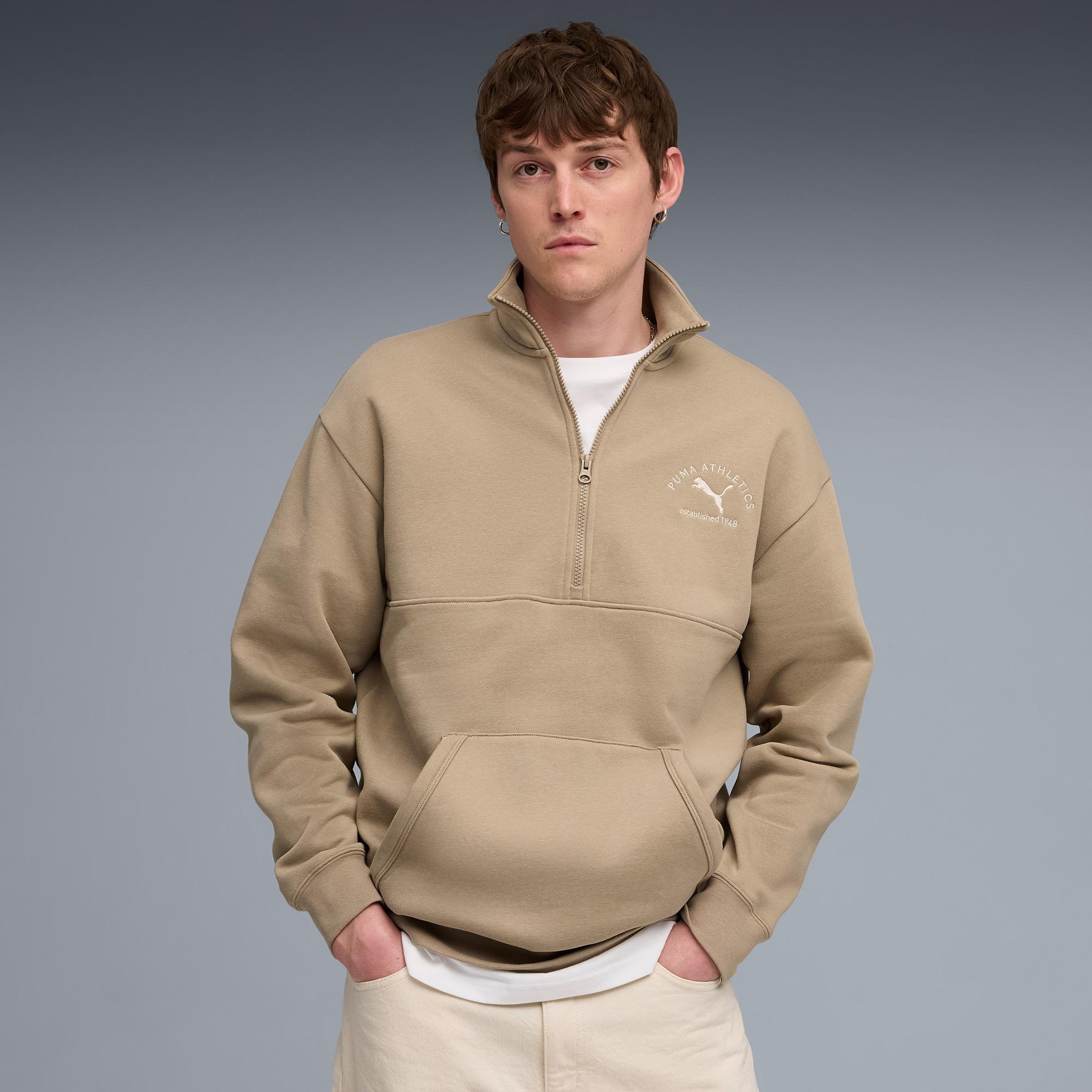 Puma Class Half Zip Erkek Kahverengi Sweatshirt