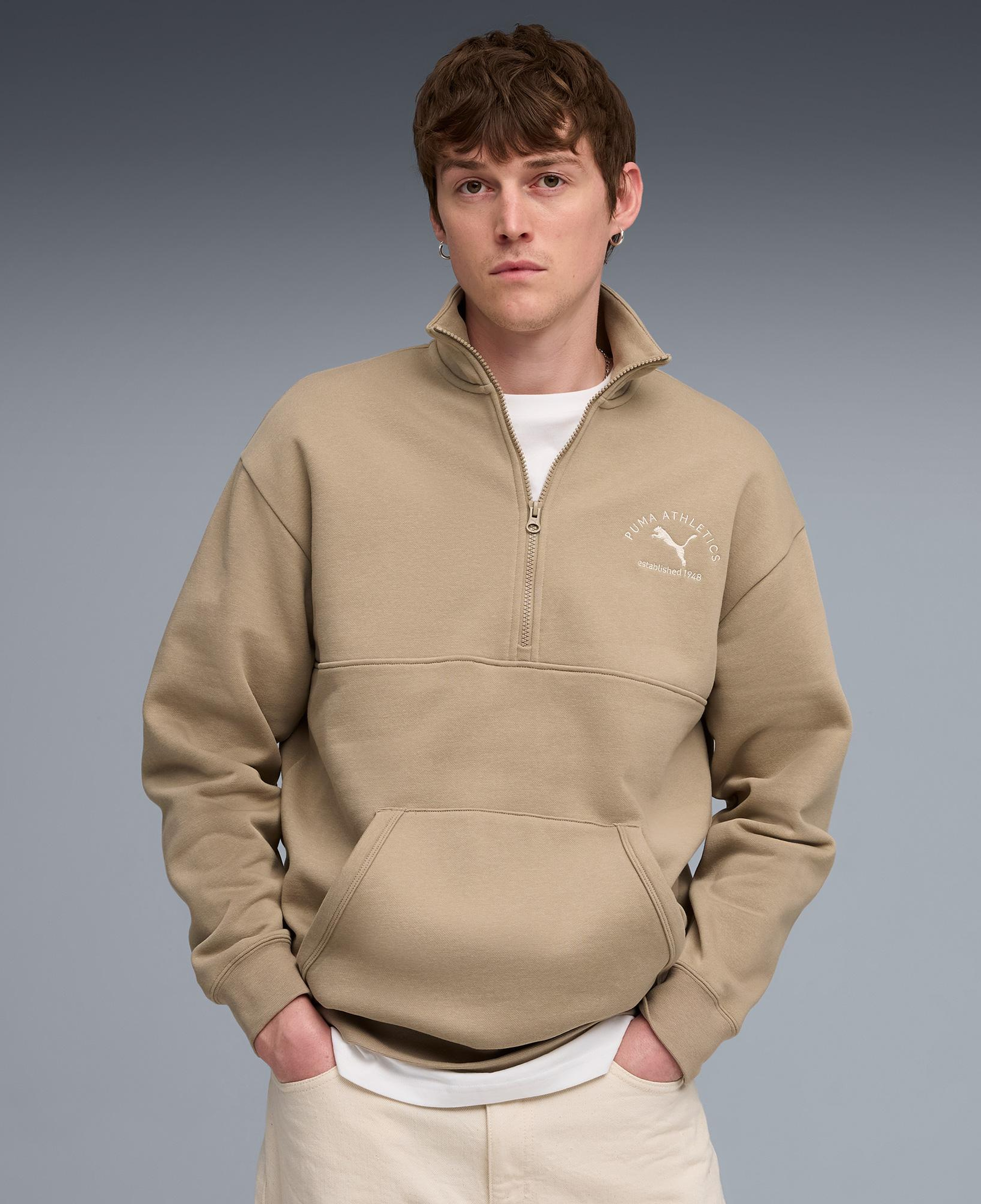 Puma Class Half Zip Erkek Kahverengi Sweatshirt