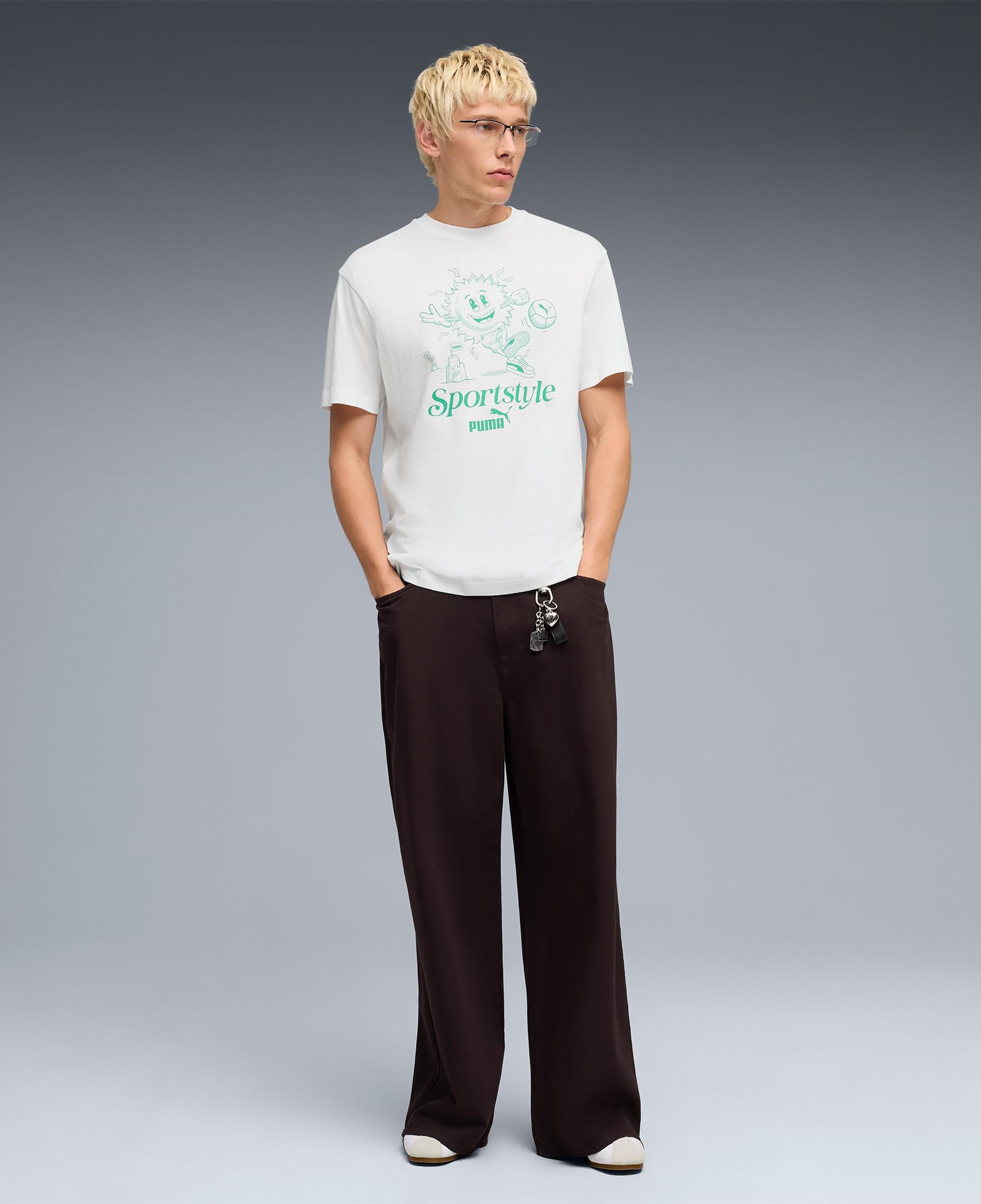 Puma Graphic  Erkek Beyaz T-Shirt