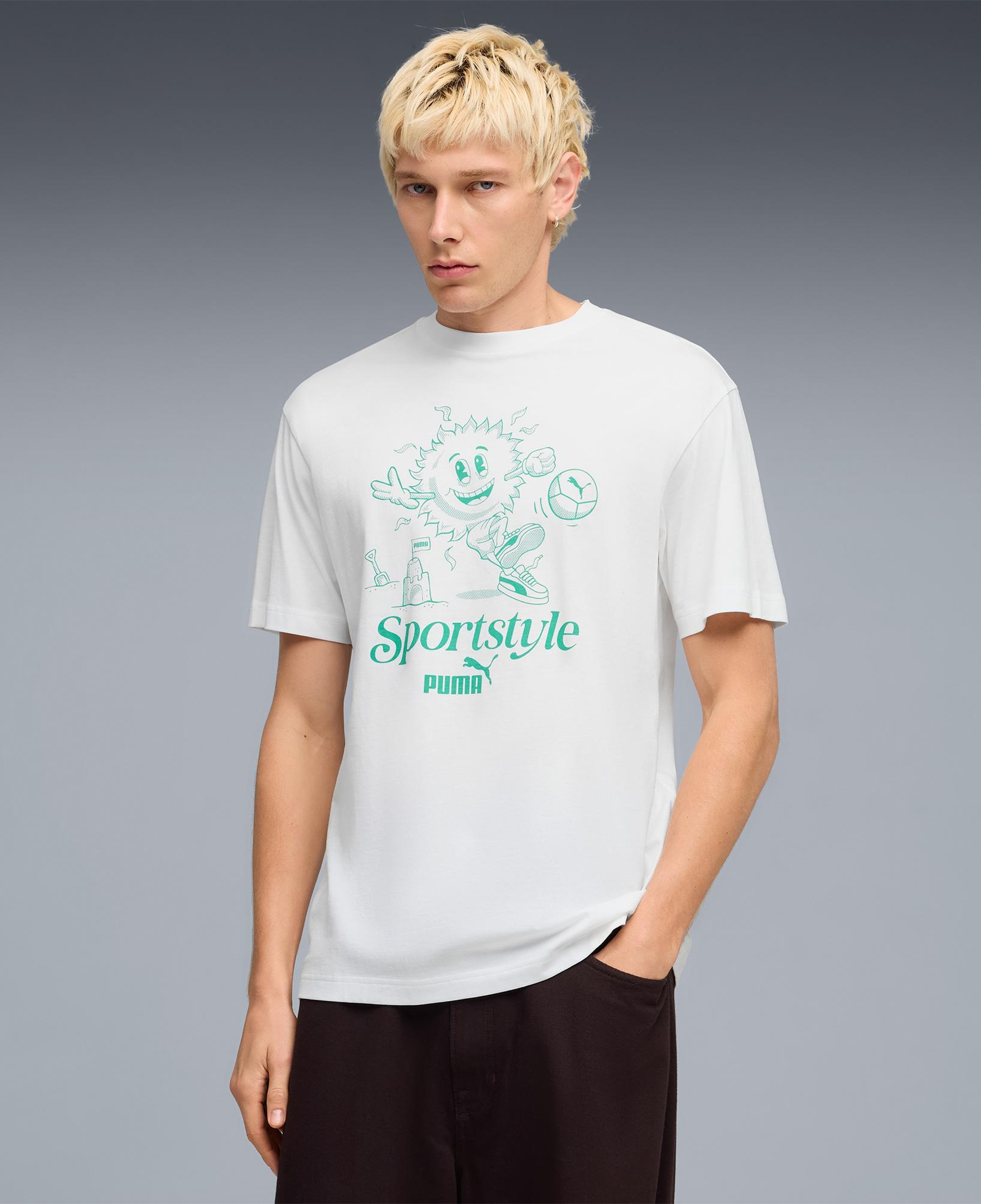 Puma Graphic  Erkek Beyaz T-Shirt
