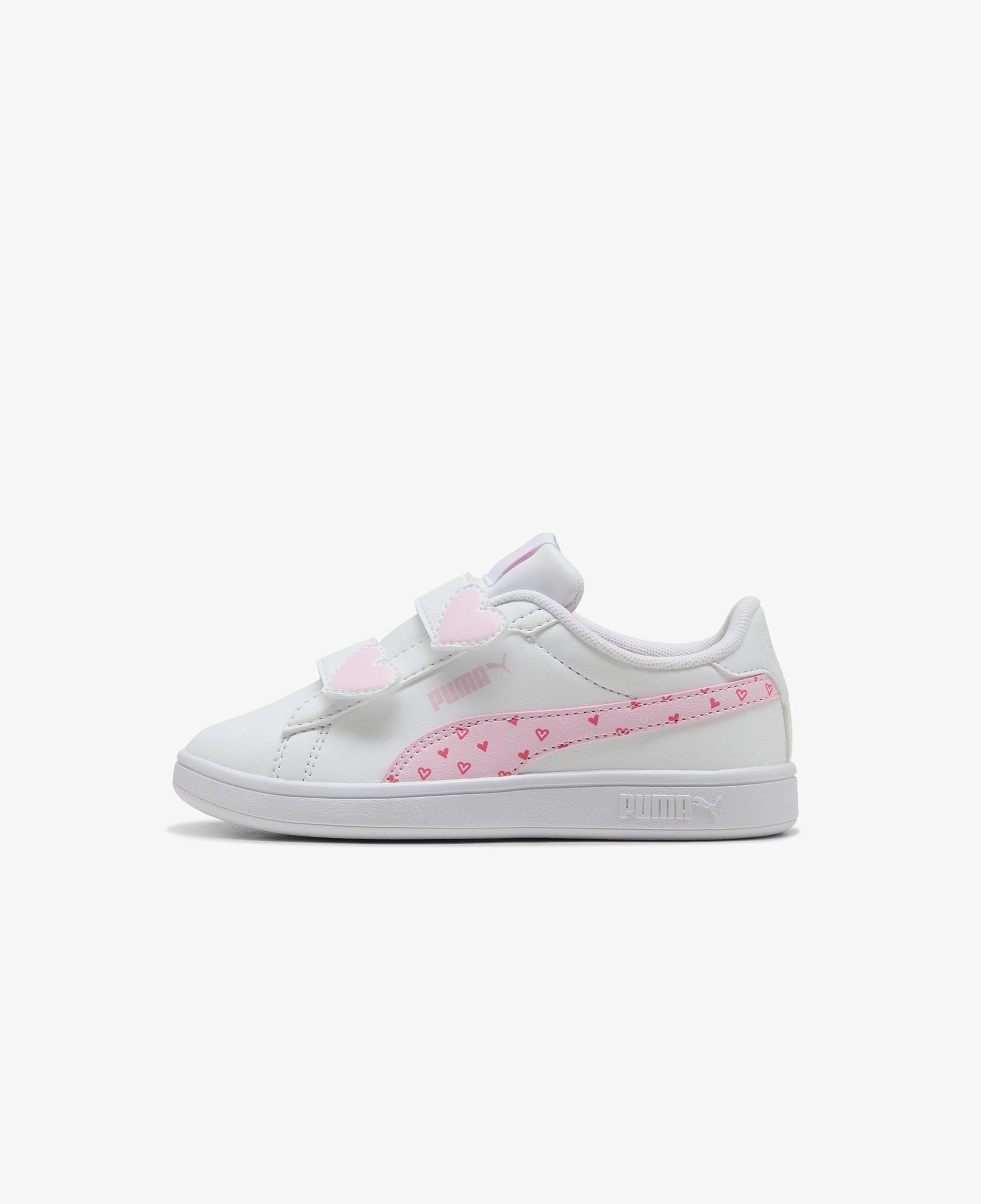 Puma Smash 3.0 Hearty V Çocuk Beyaz Spor Ayakkabı