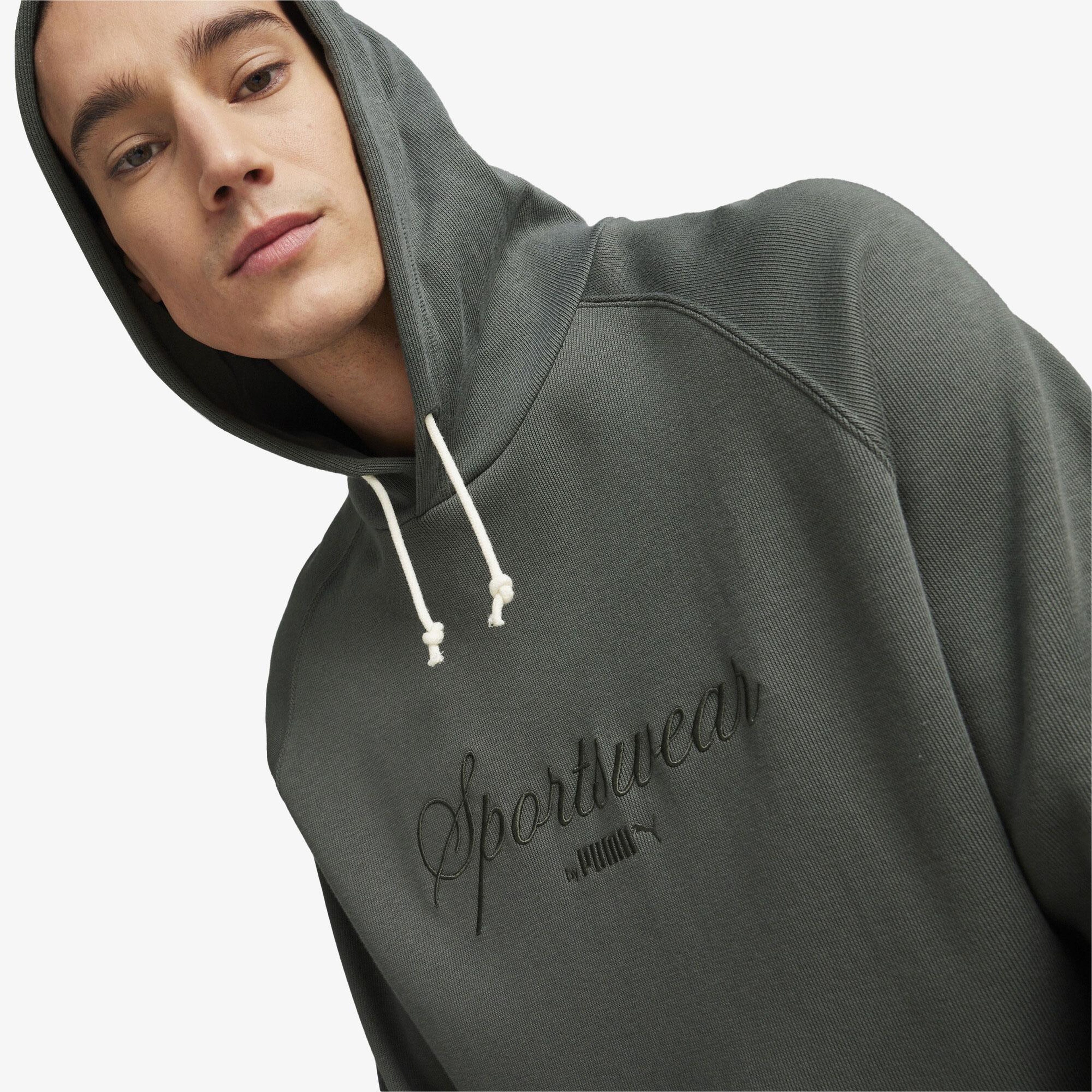 Puma Classics+ Erkek Gri Hoodie