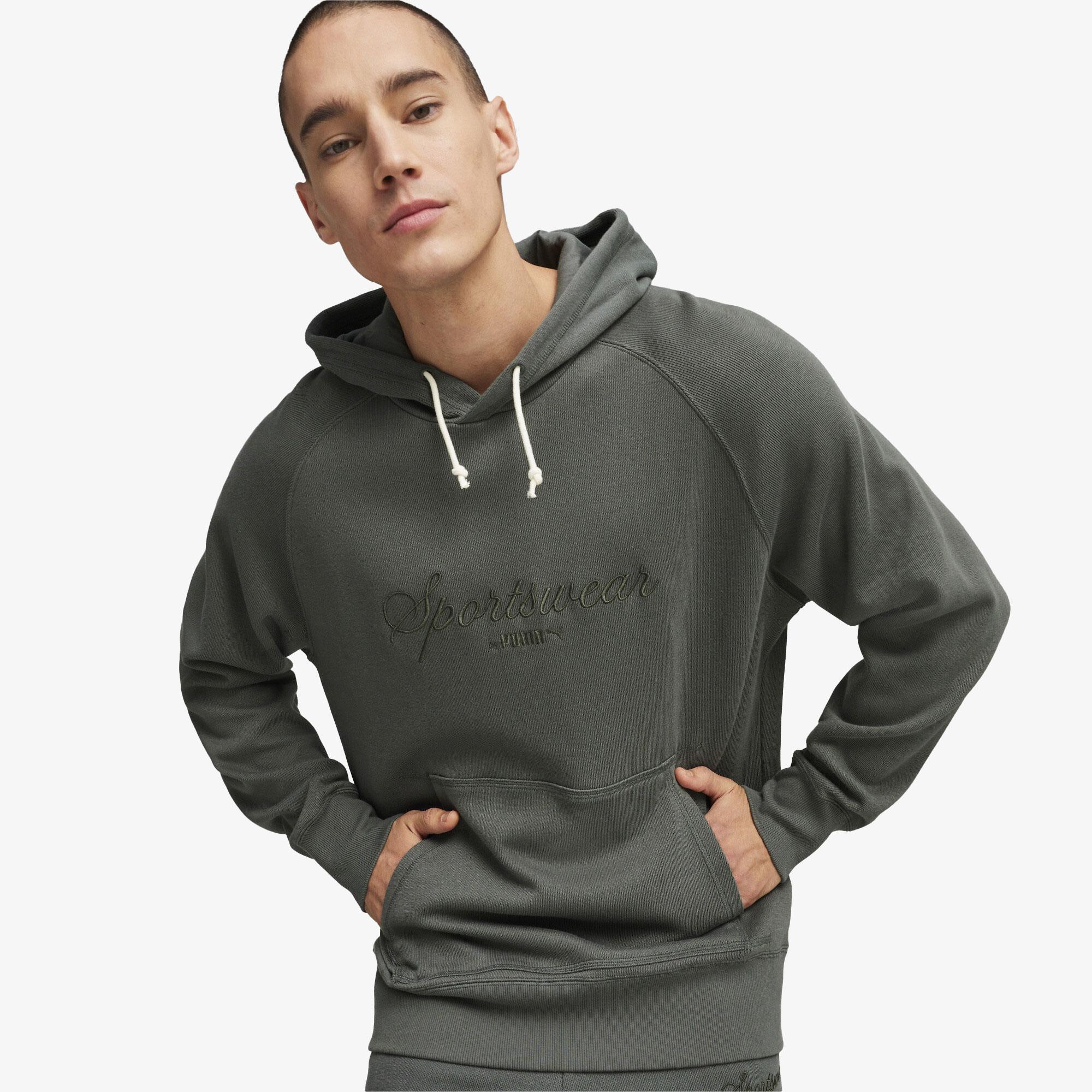 Puma Classics+ Erkek Gri Hoodie