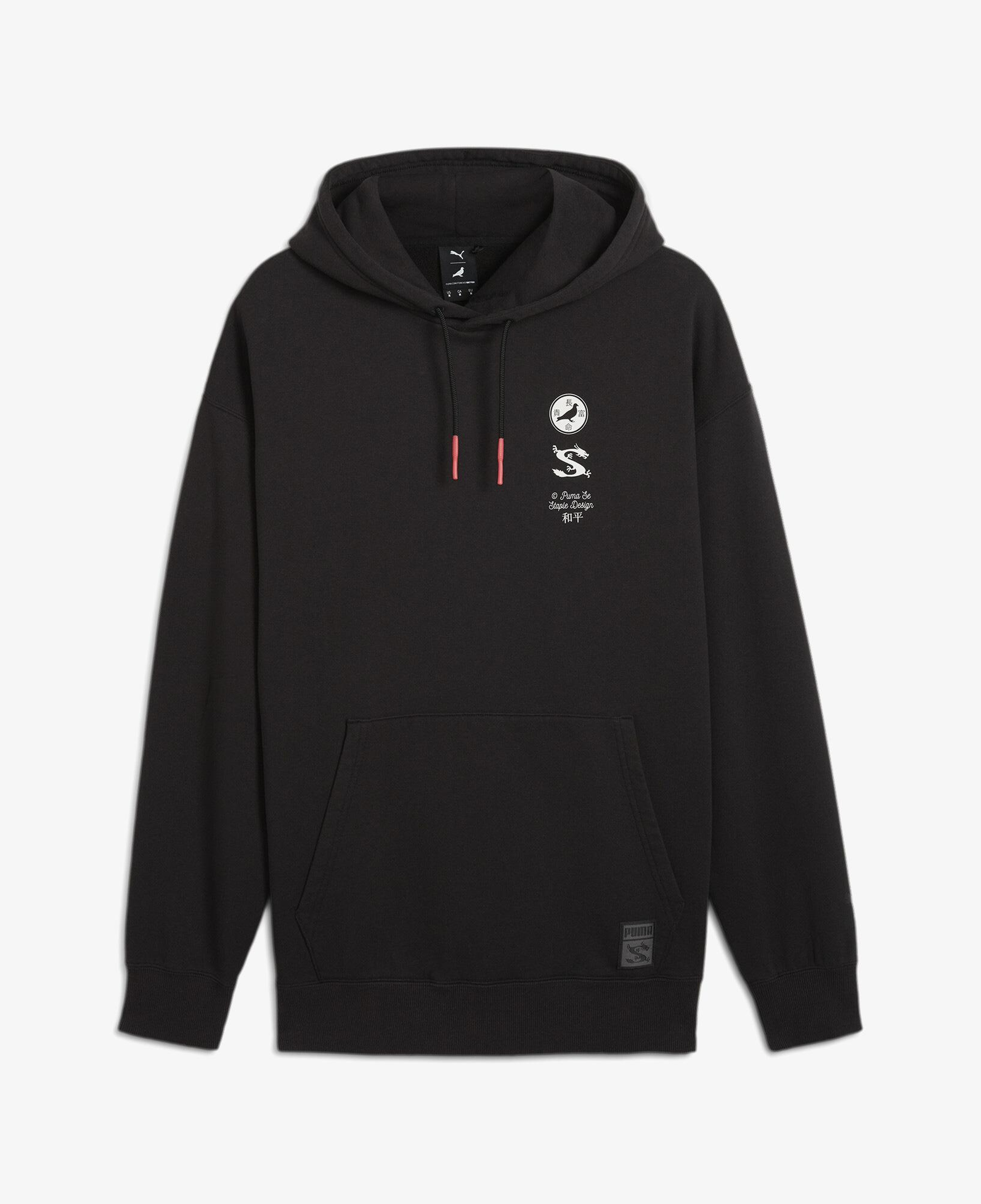 Puma X Staple Graphic Erkek Siyah Hoodie