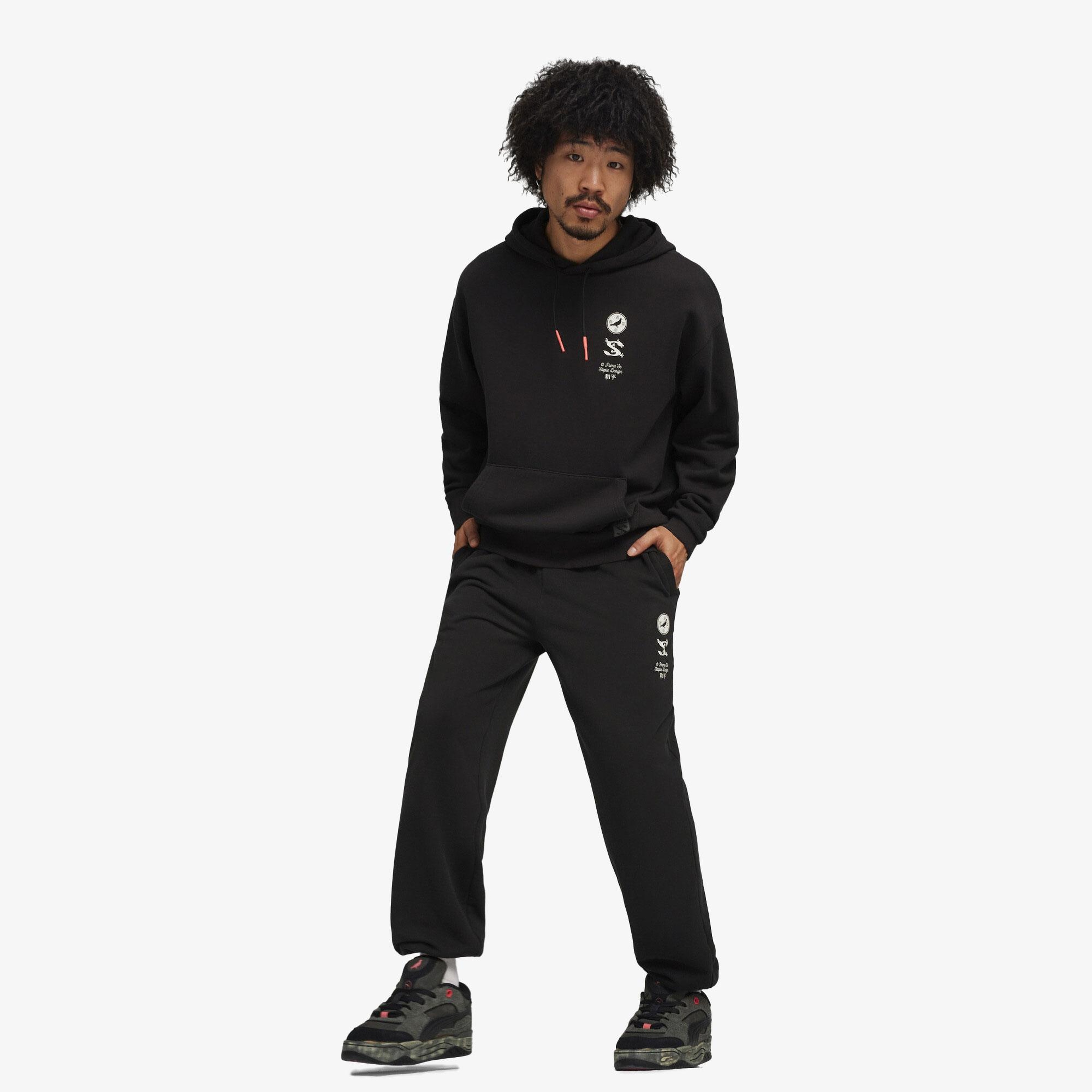 Puma X Staple Graphic Erkek Siyah Hoodie