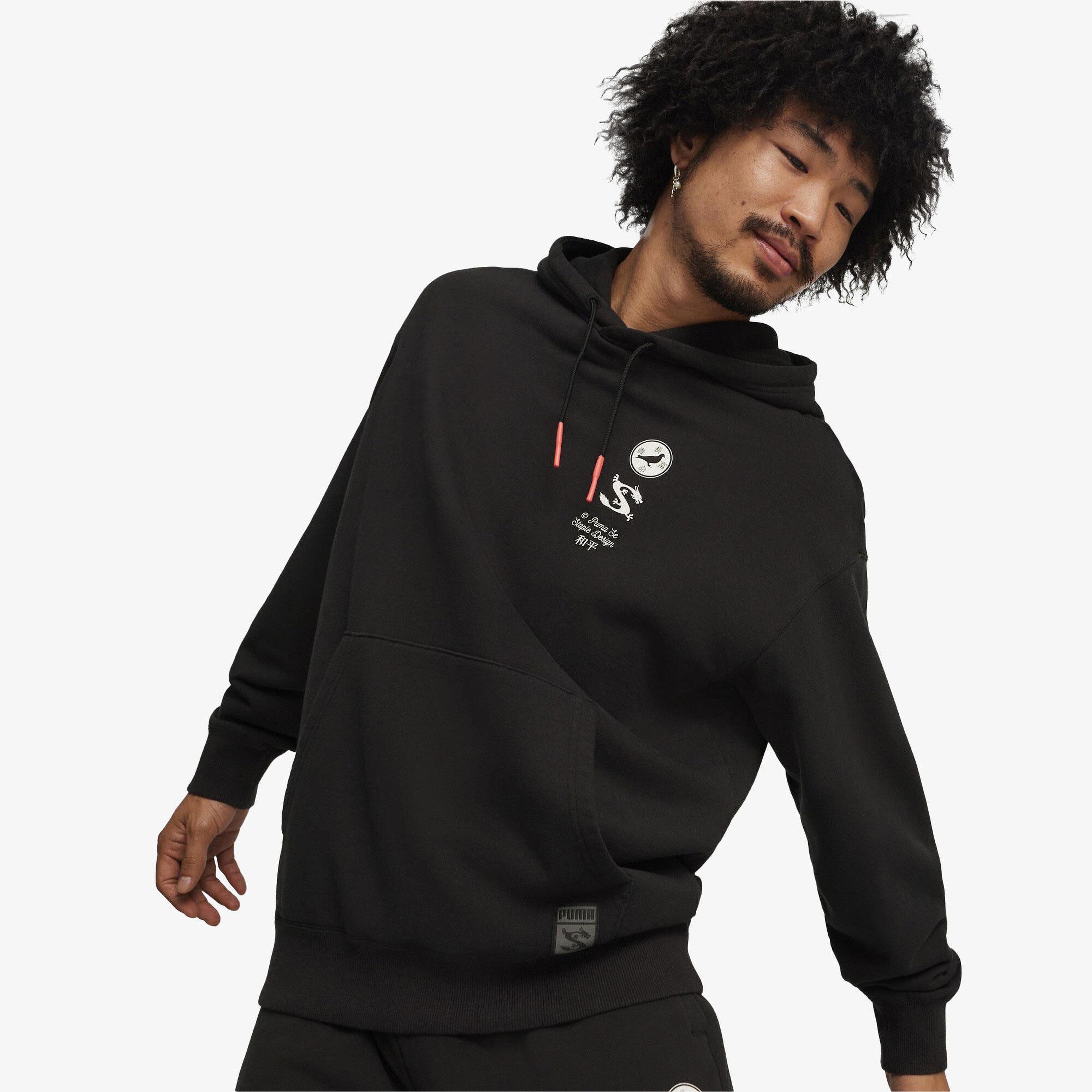 Puma X Staple Graphic Erkek Siyah Hoodie