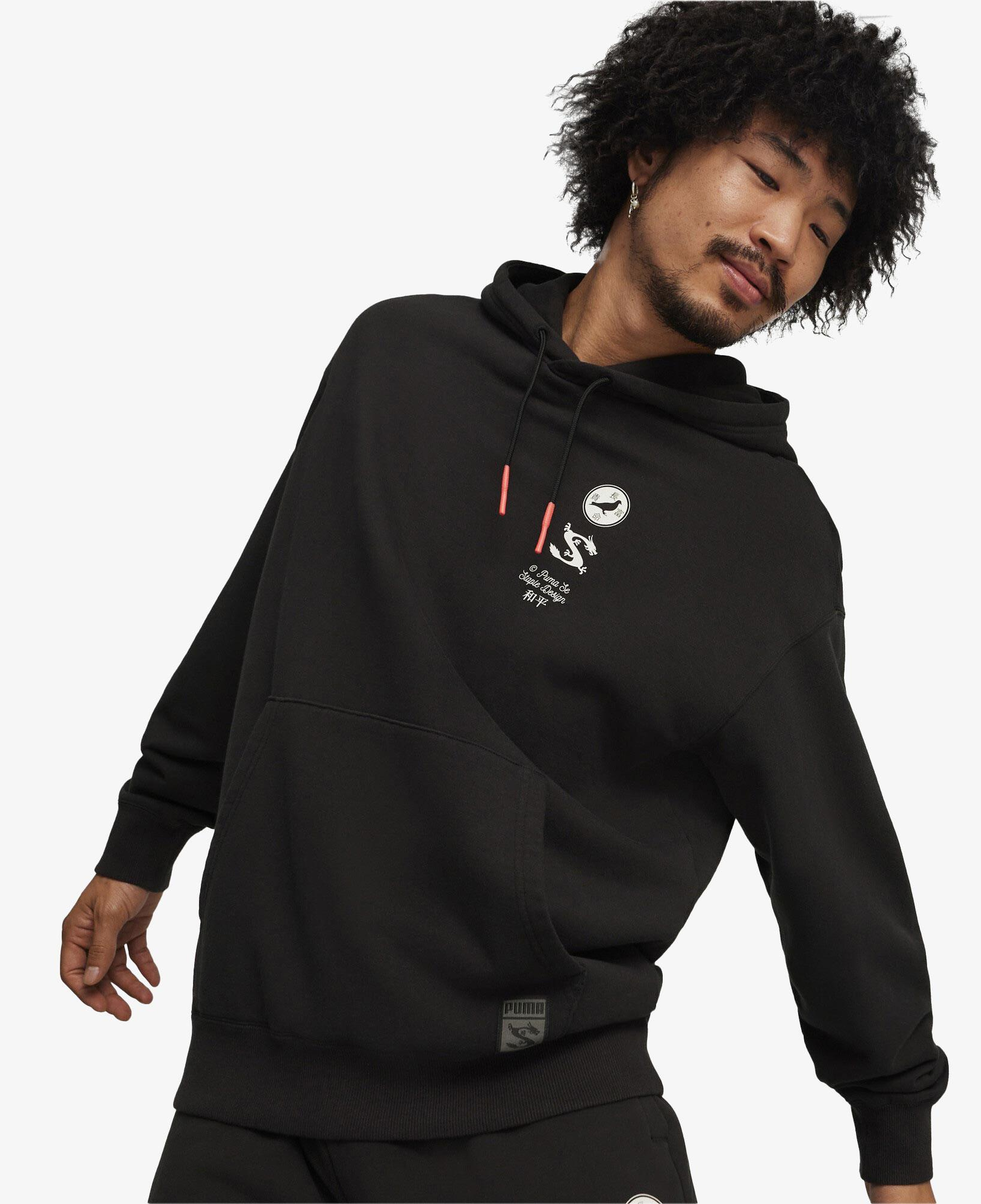 Puma X Staple Graphic Erkek Siyah Hoodie