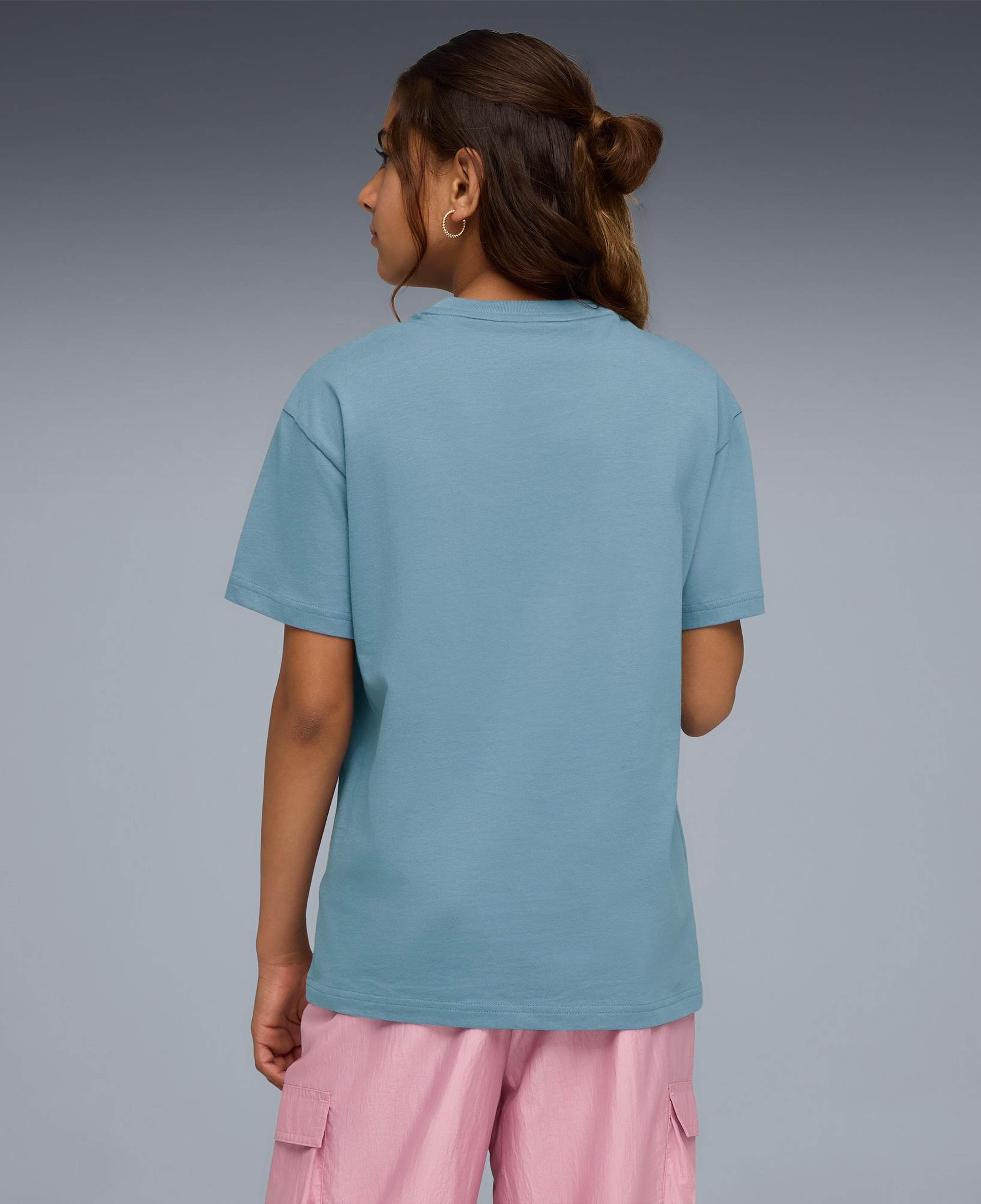 Puma Graphic Leopard Çocuk Mavi T-Shirt