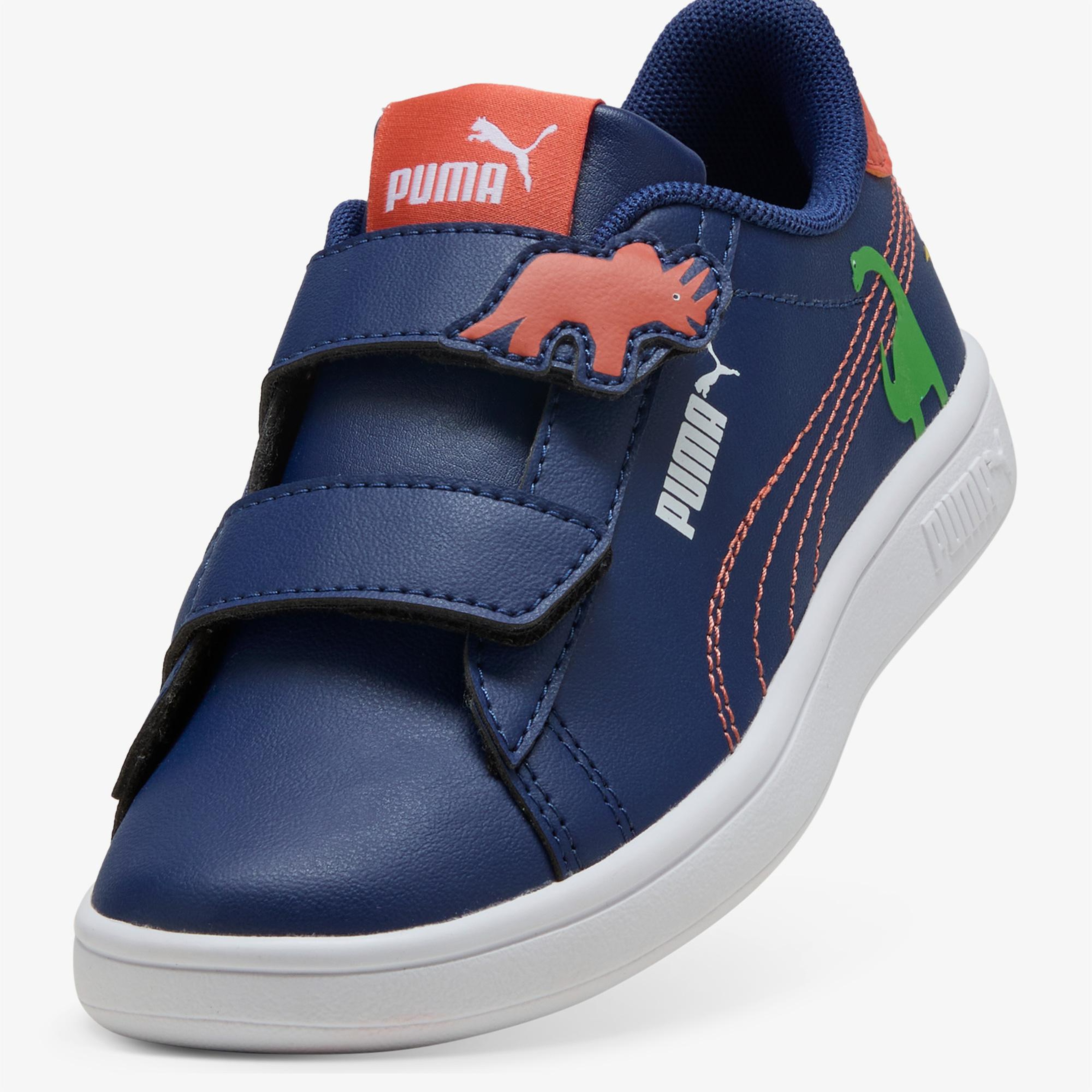 Puma Smash 3.0 Dino V Çocuk Mavi Spor Ayakkabı