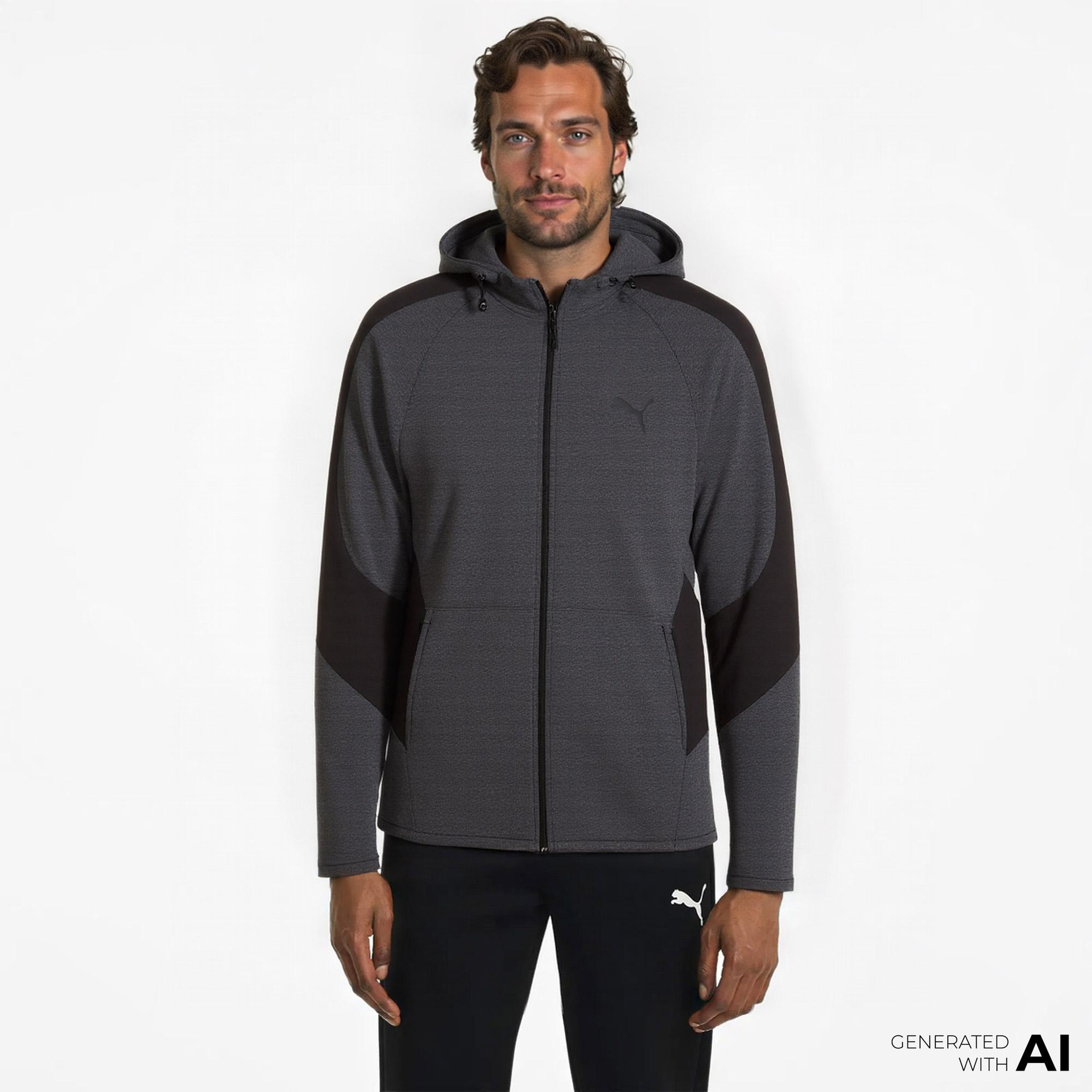 Puma Evostripe Core Fz Erkek Gri Eşofman Üstü