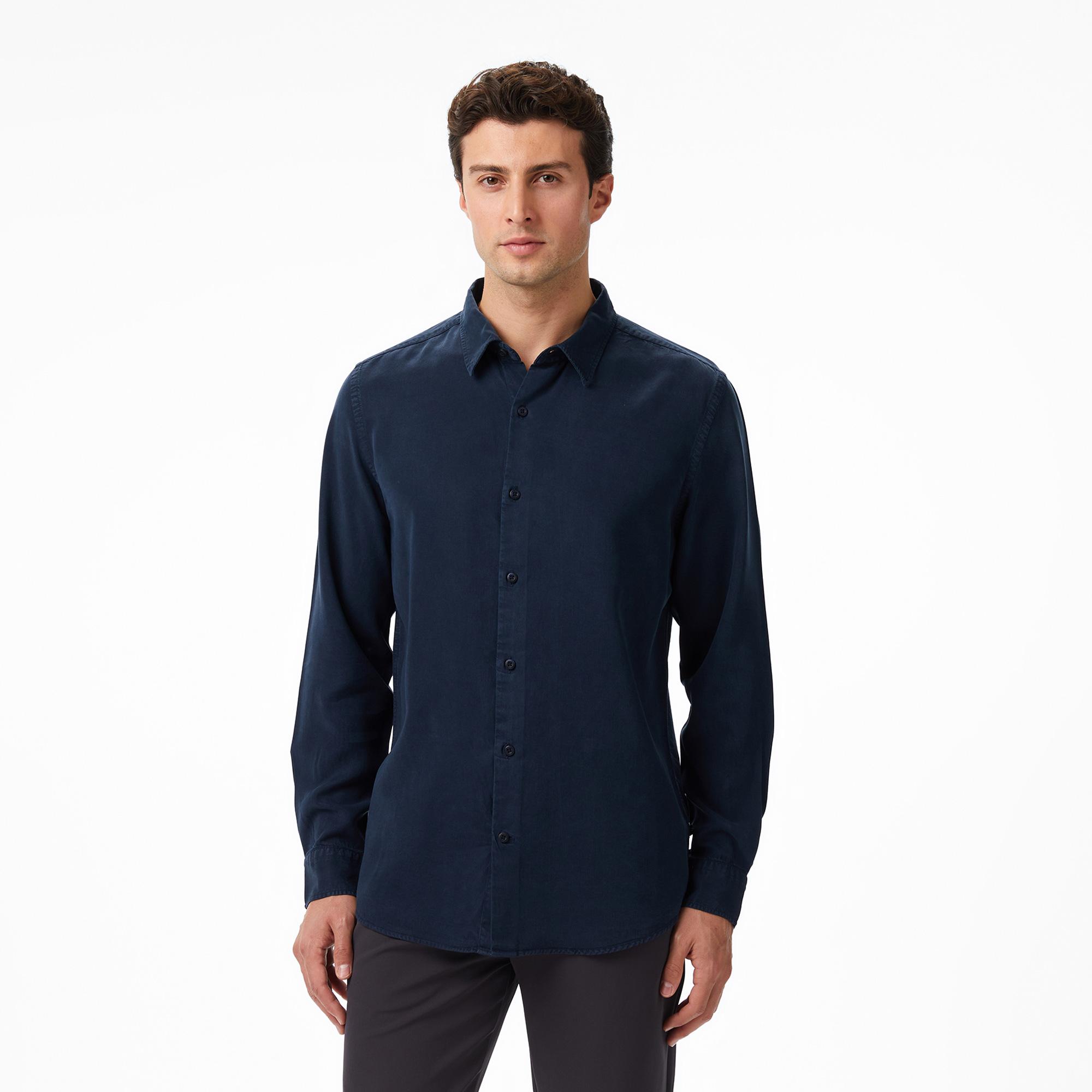 Nautica Erkek Lacivert Classic Fit Gömlek