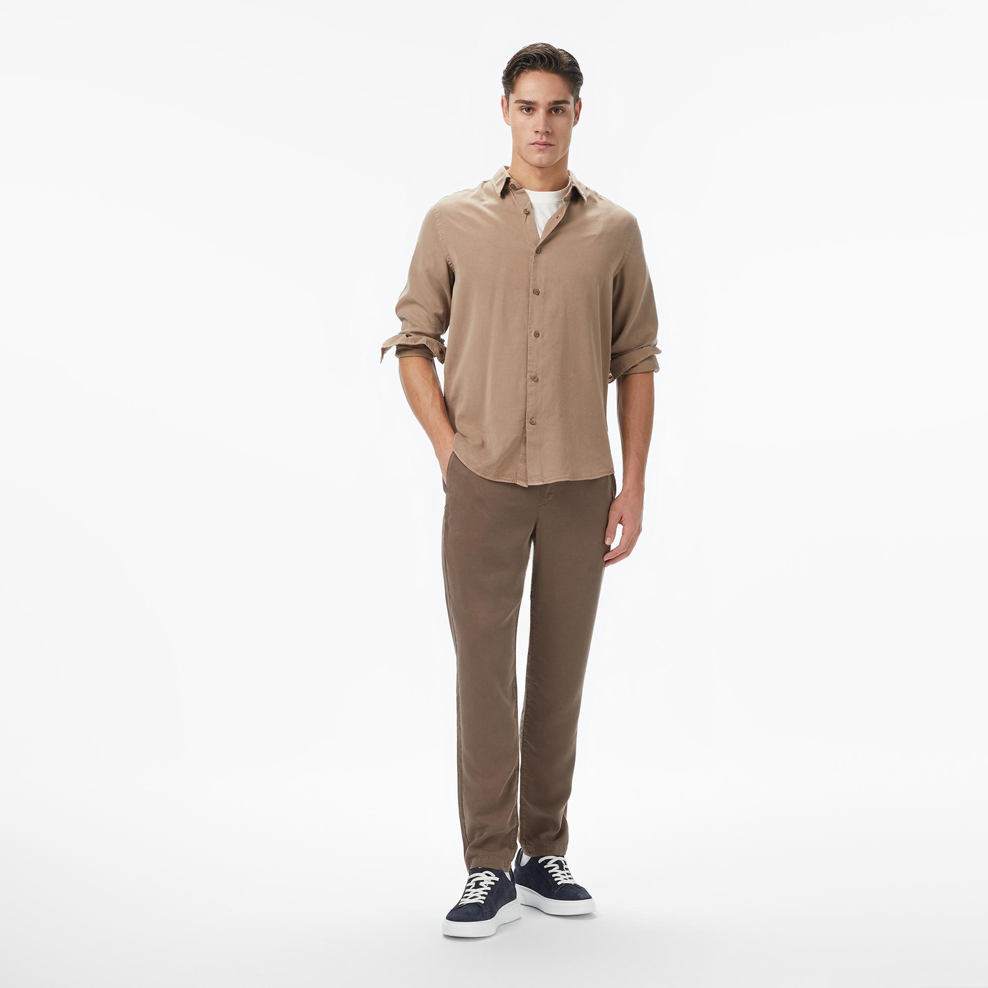 Nautica Erkek Bej Classic Fit Gömlek