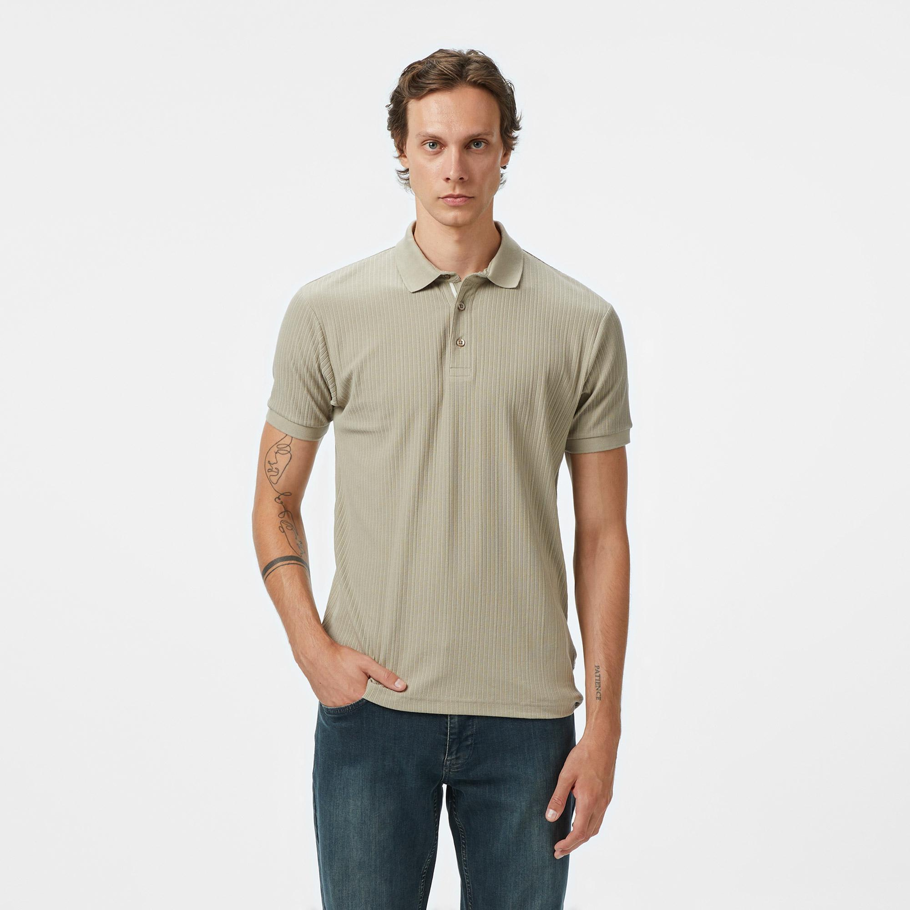 Nautica Erkek Bej Regular Fit Polo Yaka T-Shirt
