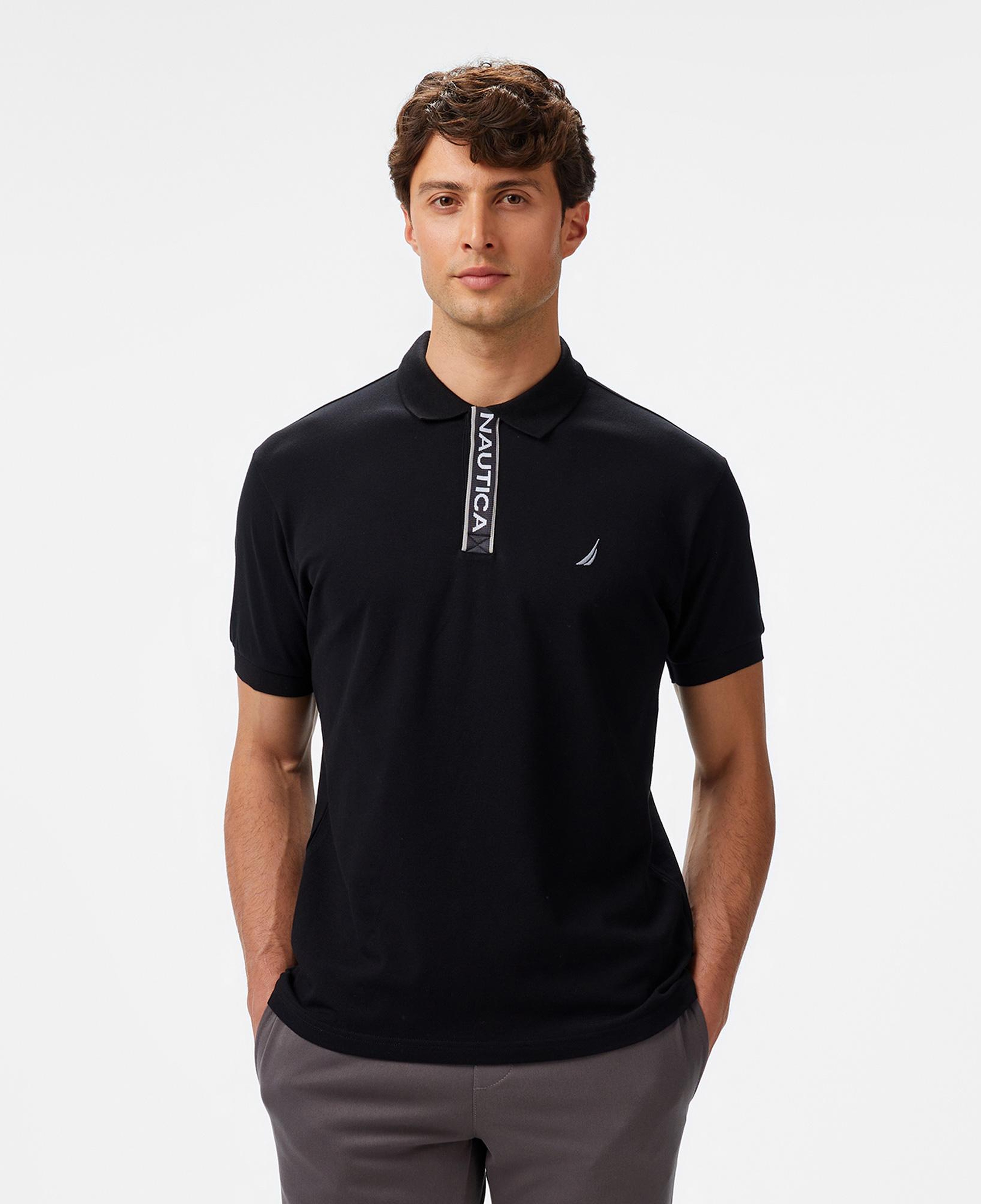 Nautica Erkek Siyah Classic Fit Polo Yaka T-Shirt
