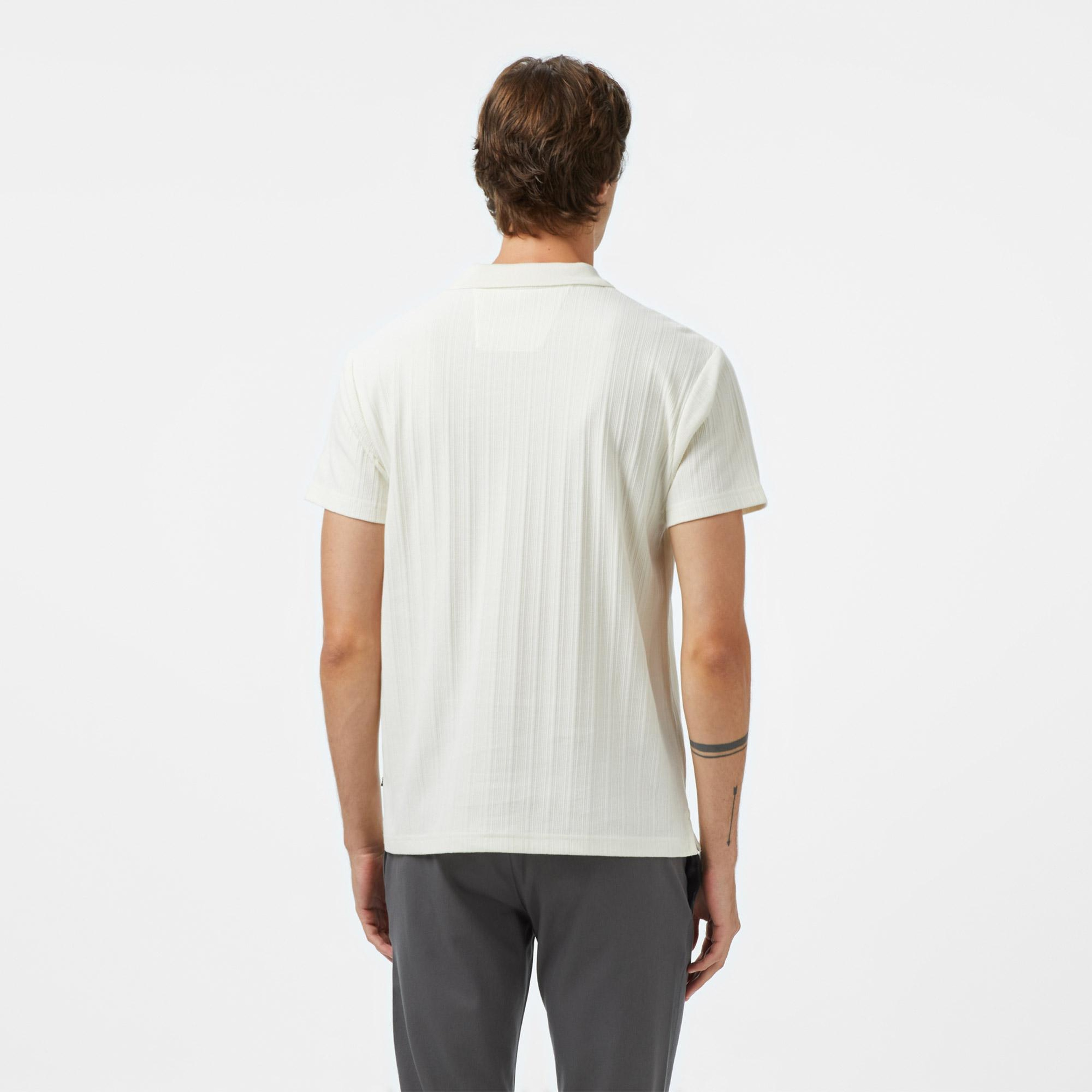 Nautica Erkek Krem Rengi Classic Fit Polo Yaka T-Shirt