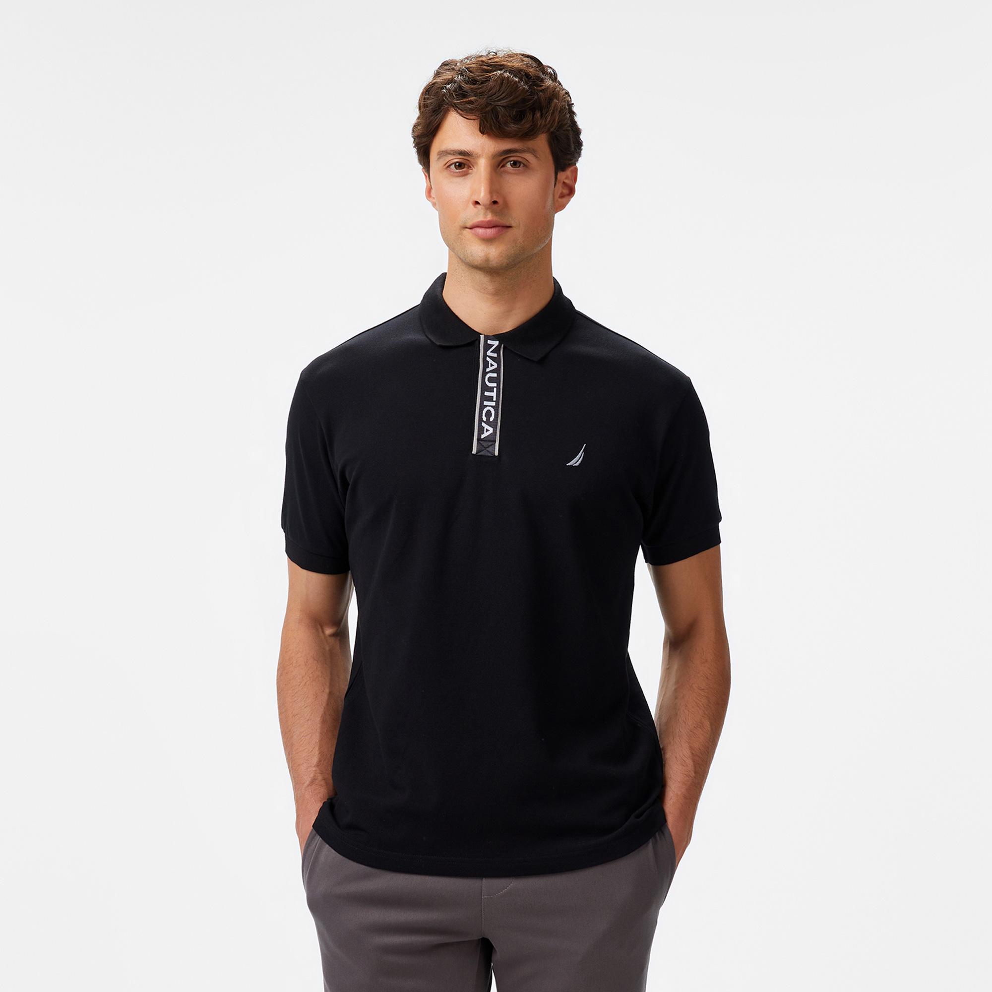 Nautica Erkek Siyah Classic Fit Polo Yaka T-Shirt