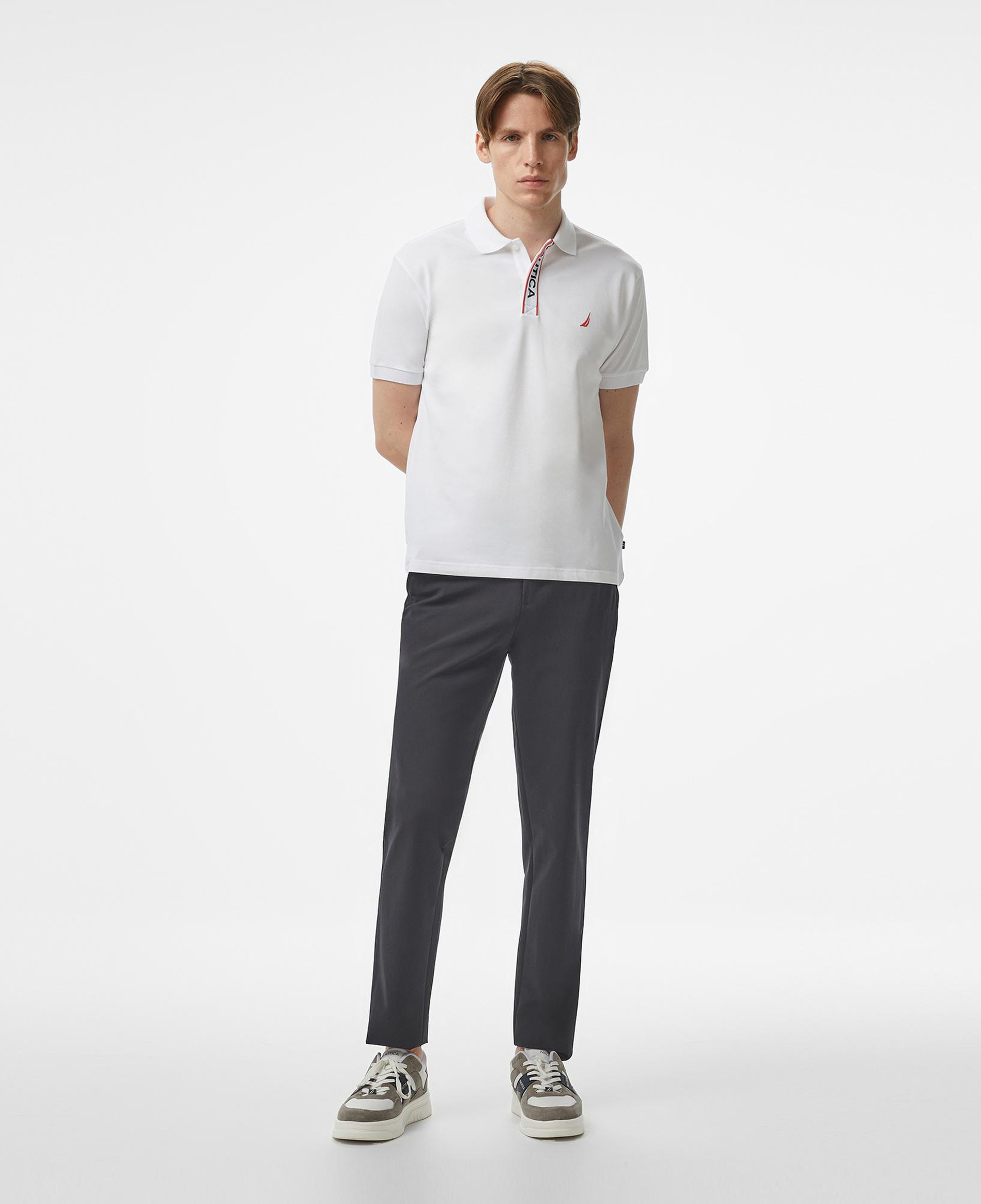 Nautica Erkek Beyaz Classic Fit Polo Yaka T-Shirt