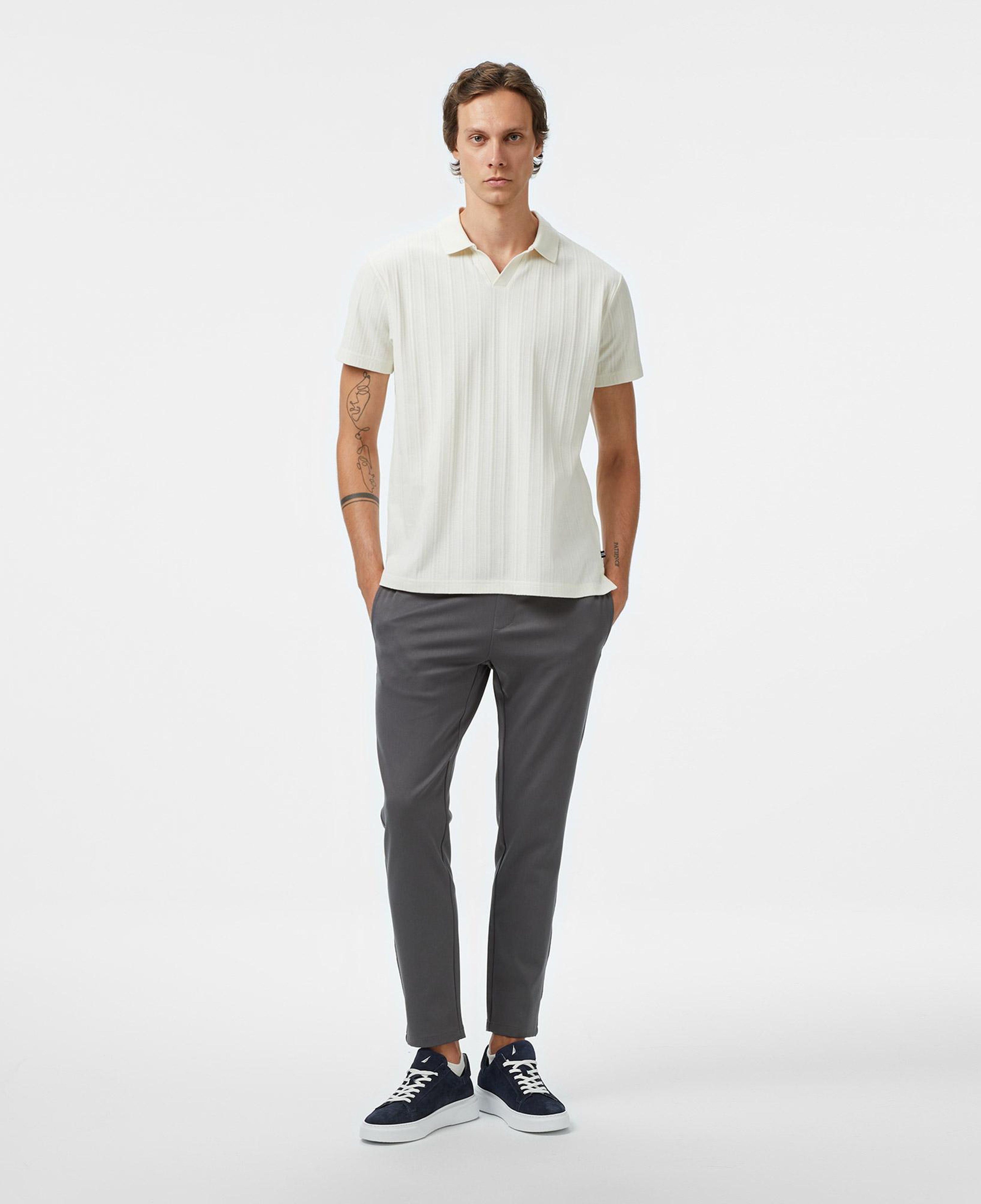 Nautica Erkek Krem Rengi Classic Fit Polo Yaka T-Shirt