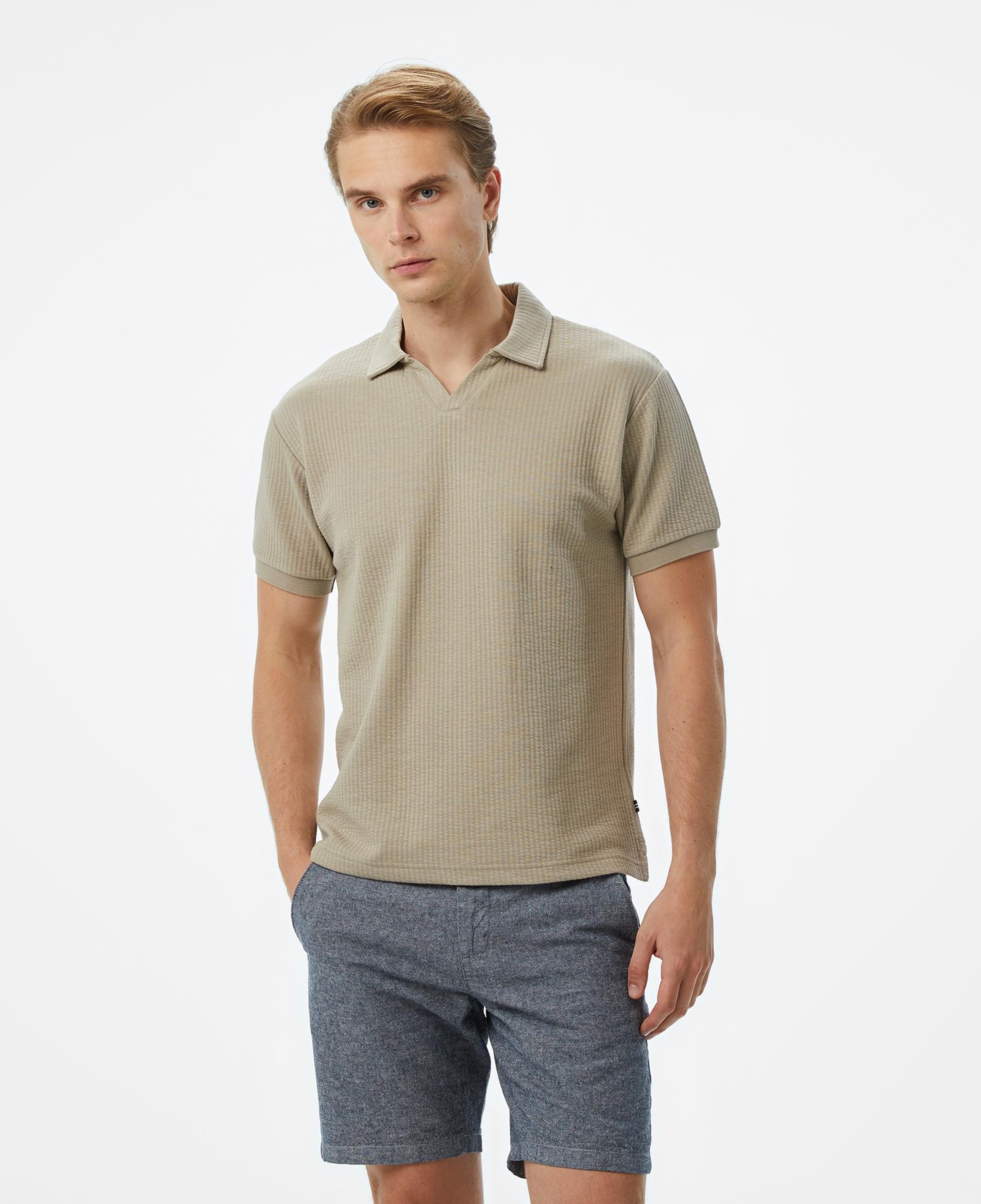Nautica Erkek Bej Classic Fit Polo