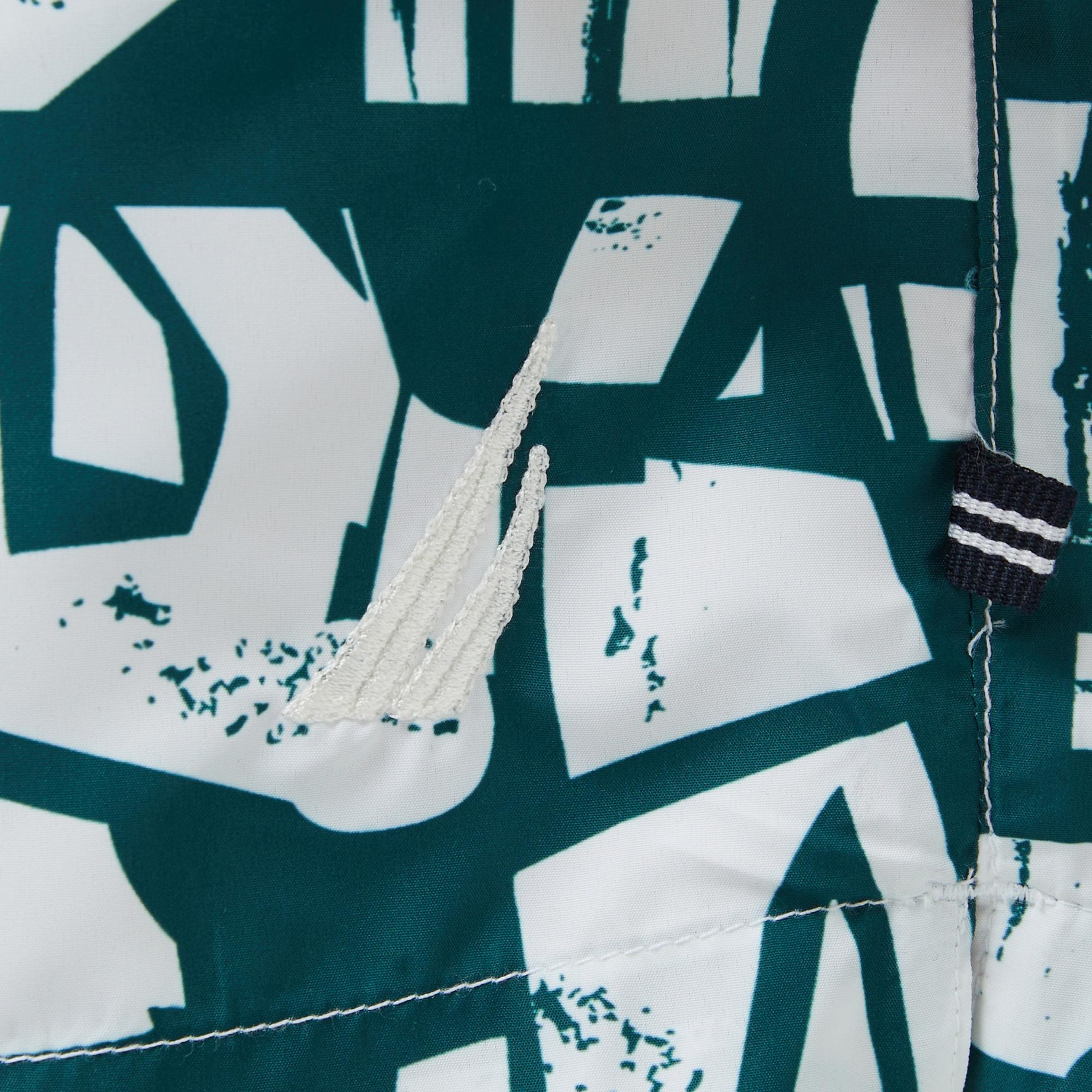 Nautica Erkek Yeşil Regular Fit Desenli Deniz Şortu