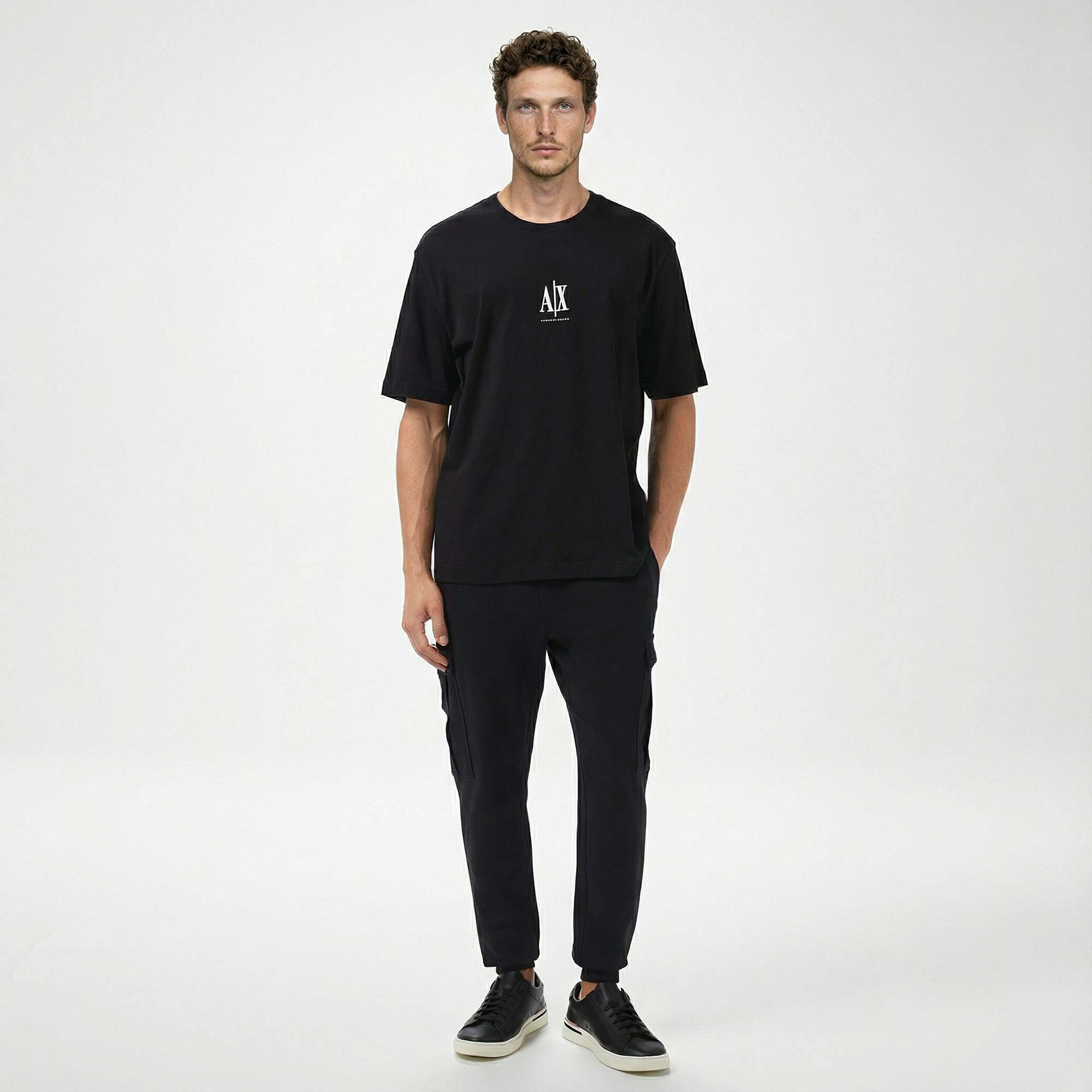 Armani Exchange Erkek Siyah Bisiklet Yaka T-Shirt