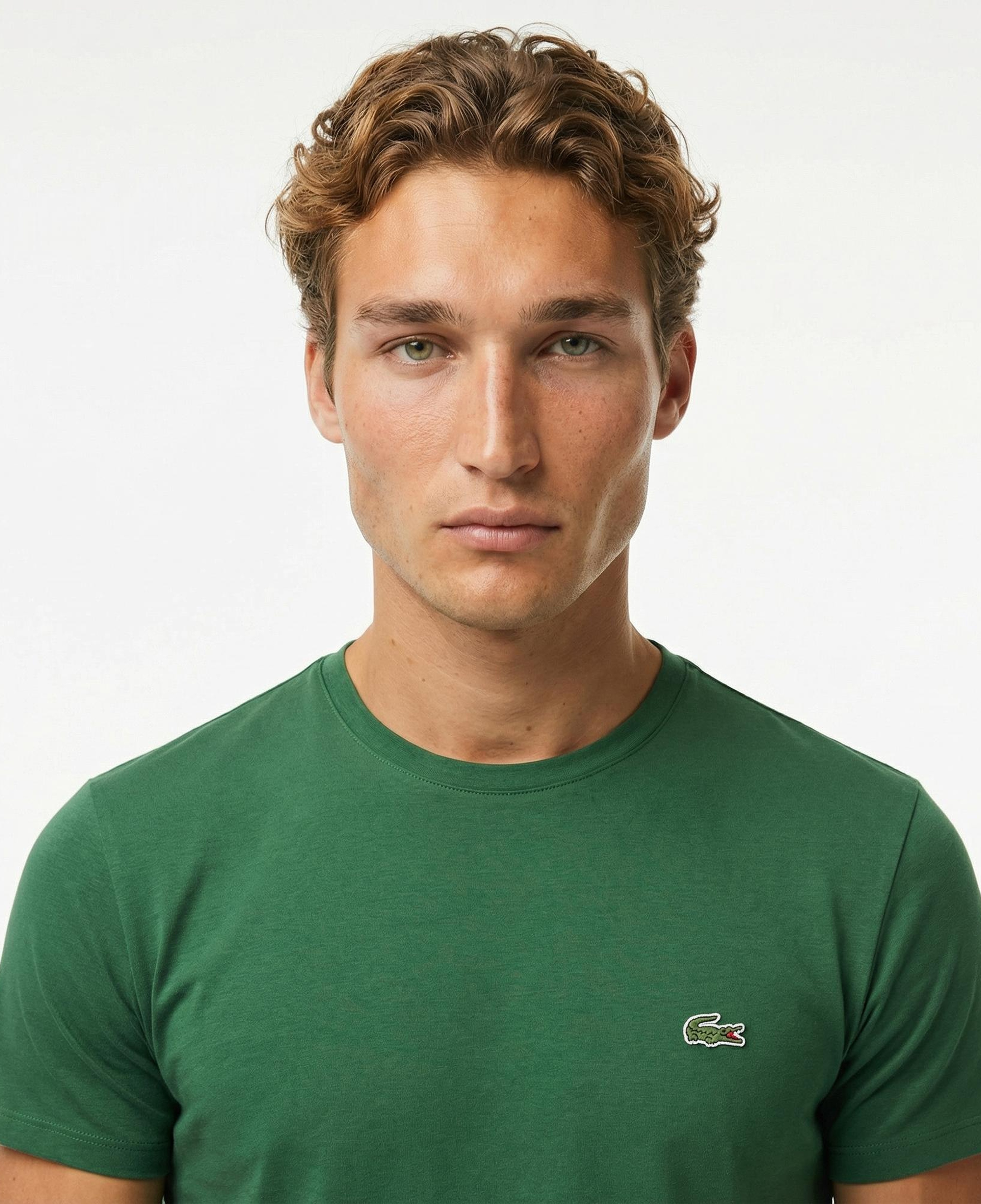 Lacoste Erkek Slim Fit Bisiklet Yaka Koyu Yeşil T-Shirt