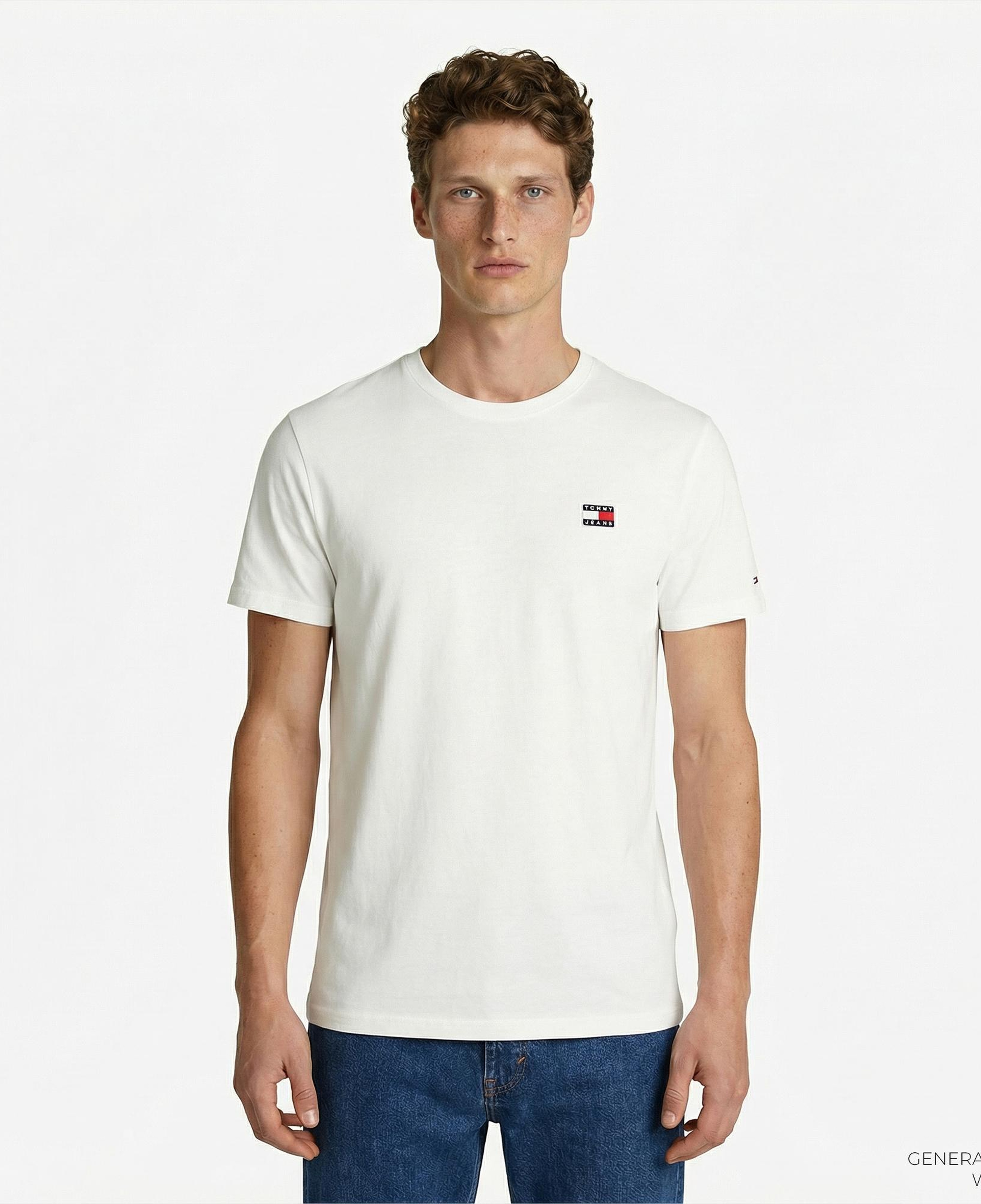 Tommy Hilfiger Badge Erkek Beyaz T-Shirt