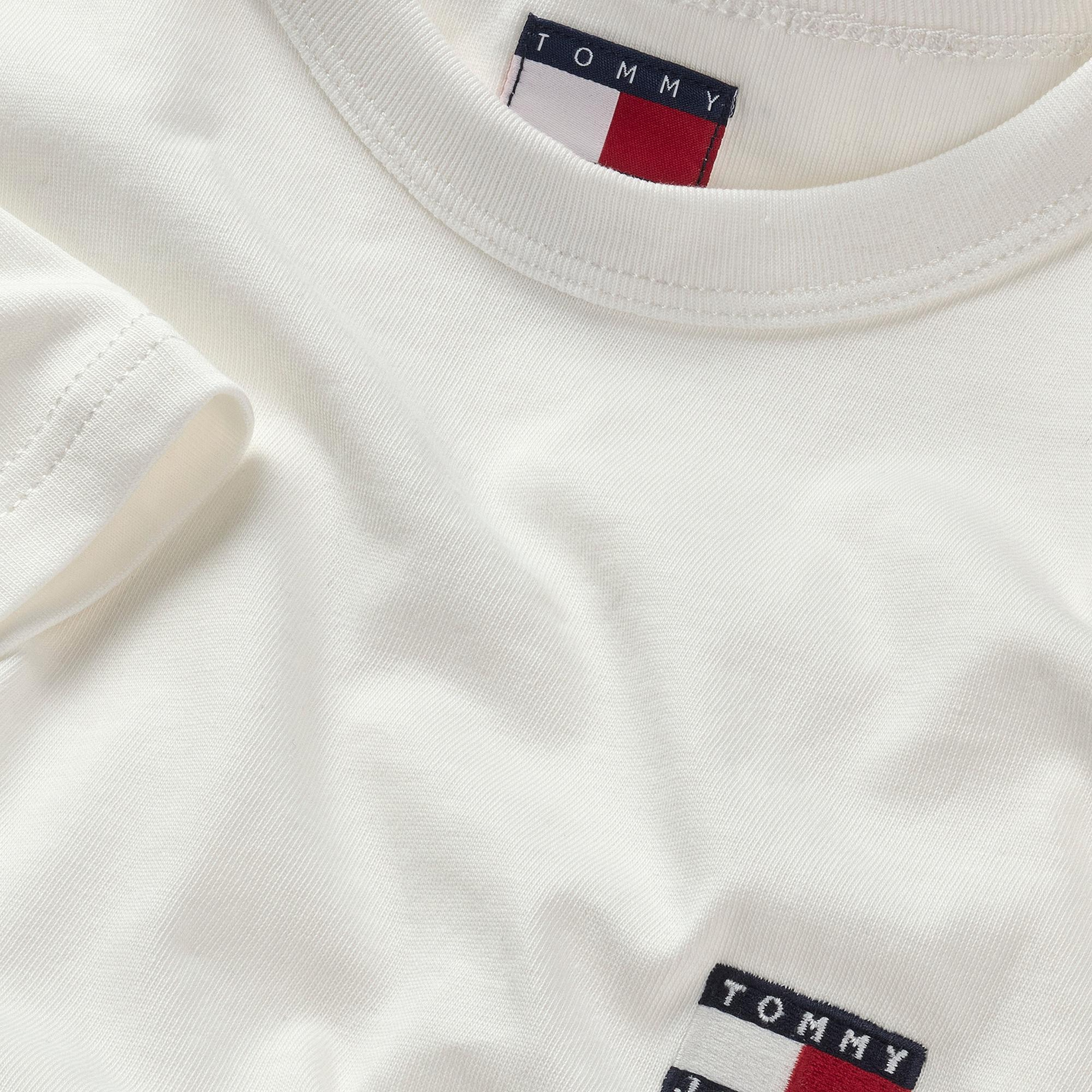 Tommy Hilfiger Badge Erkek Beyaz T-Shirt