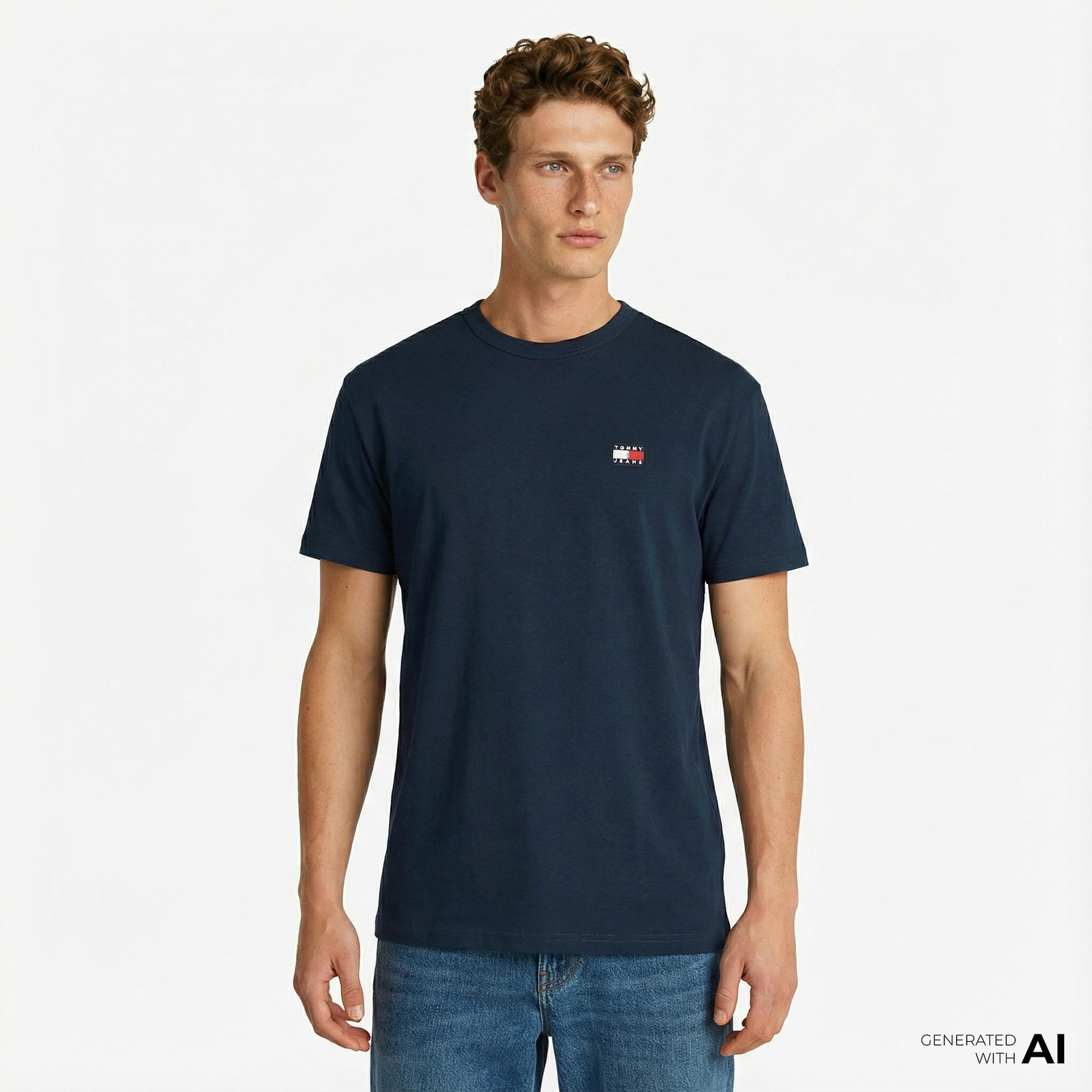 Tommy Hilfiger Badge Erkek Lacivert T-Shirt