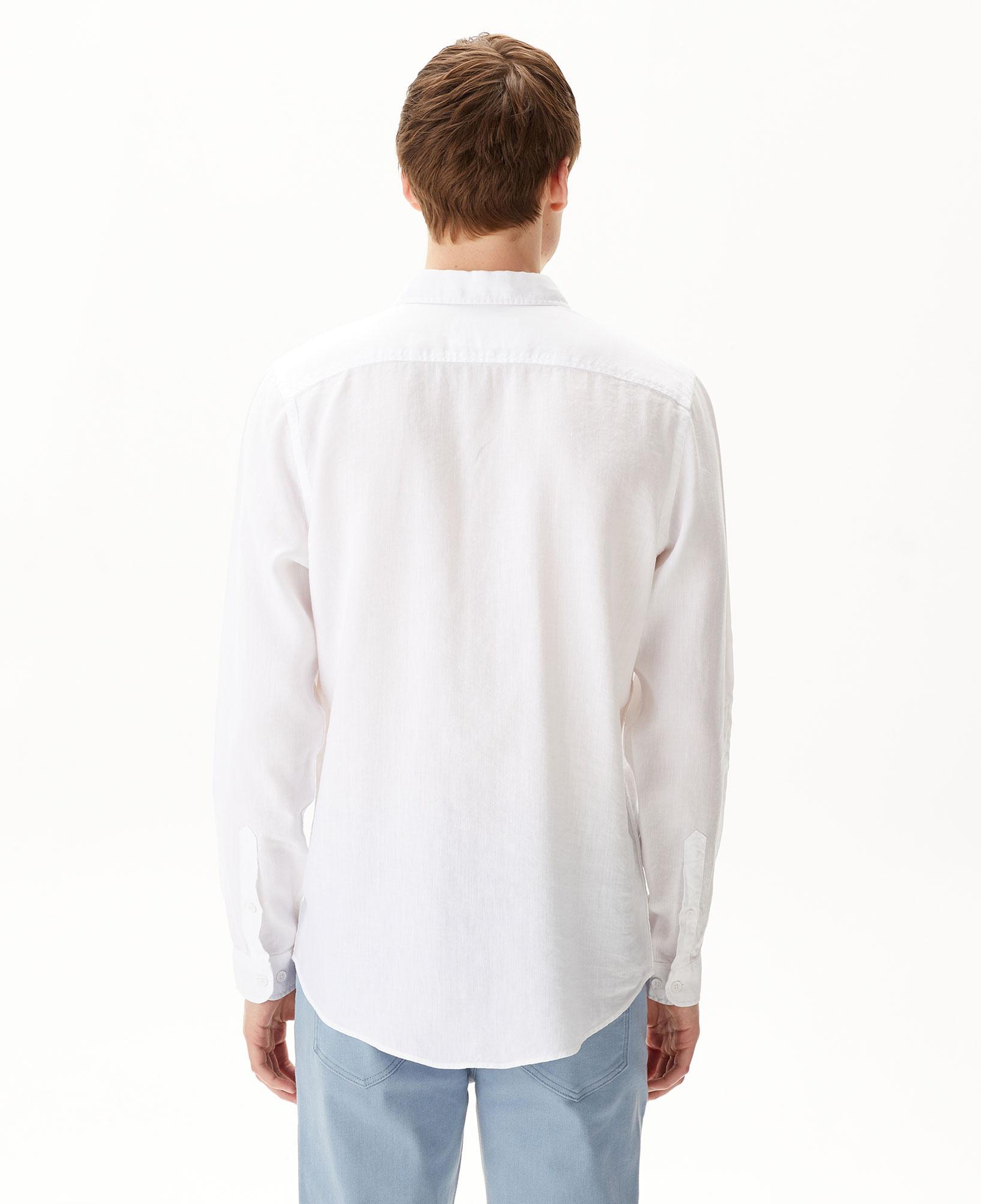 Lacoste Erkek Slim Fit Keten Beyaz Gömlek