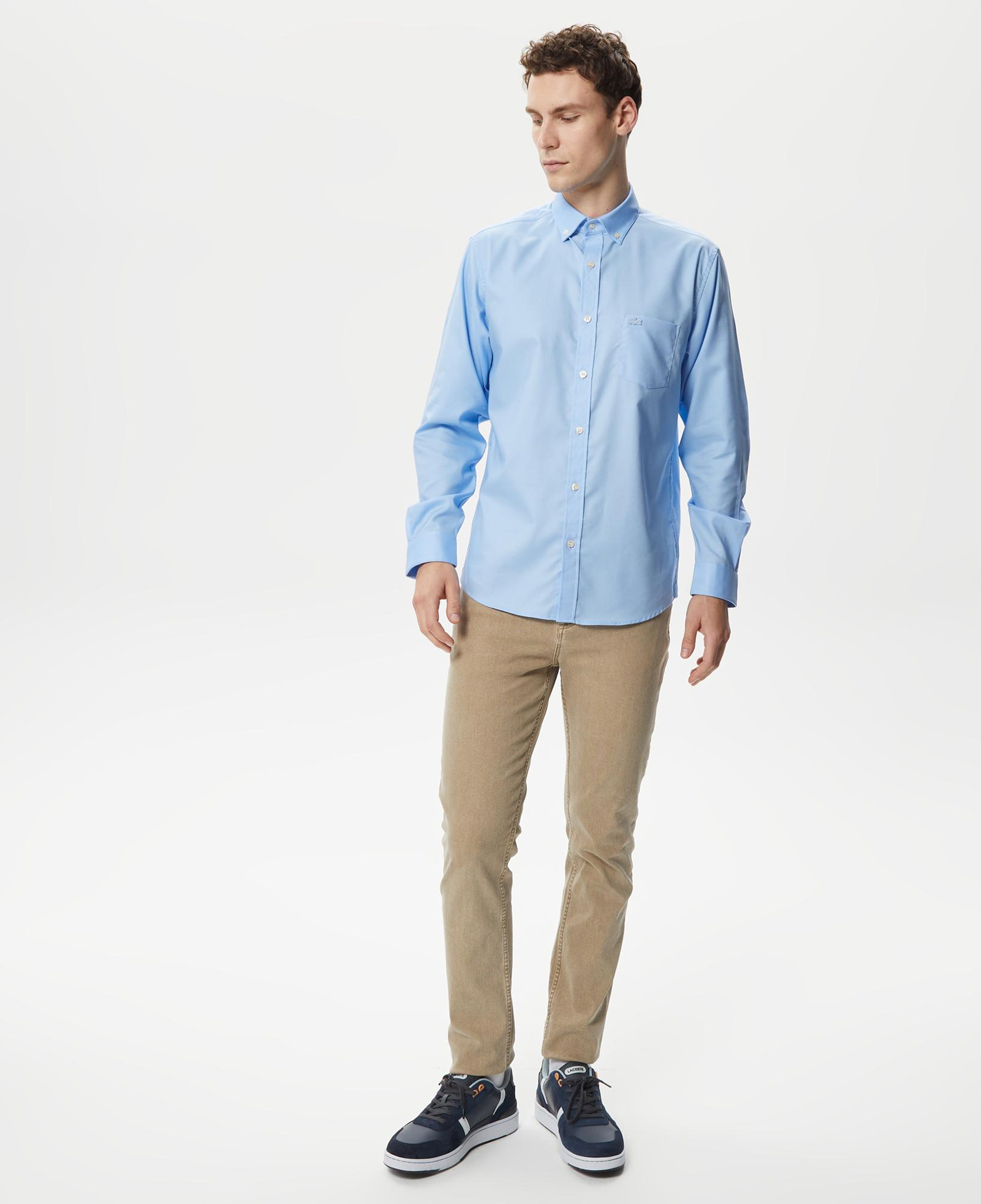 Lacoste Erkek Regular Fit Düğmeli Yaka Mavi Gömlek