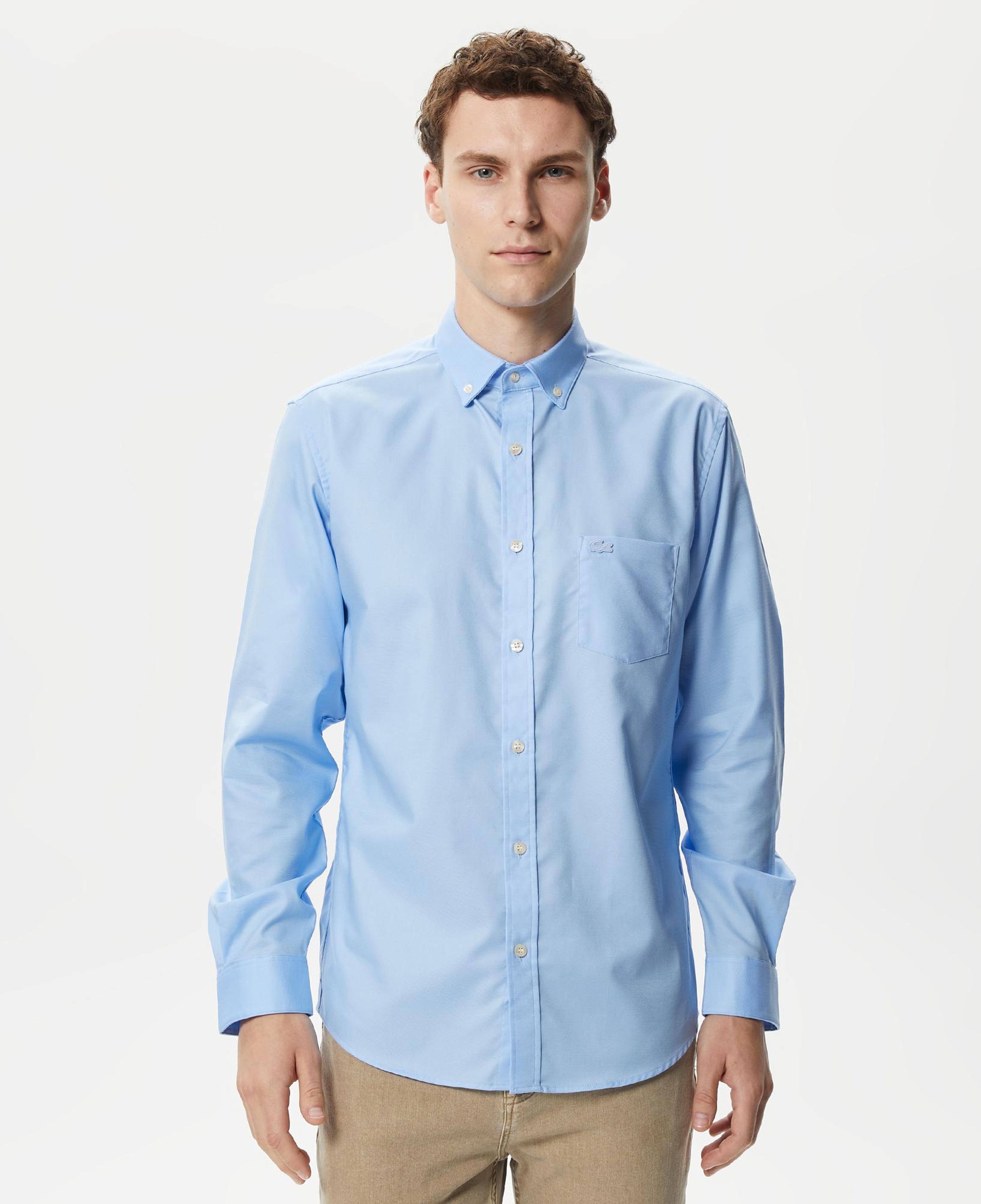 Lacoste Erkek Regular Fit Düğmeli Yaka Mavi Gömlek