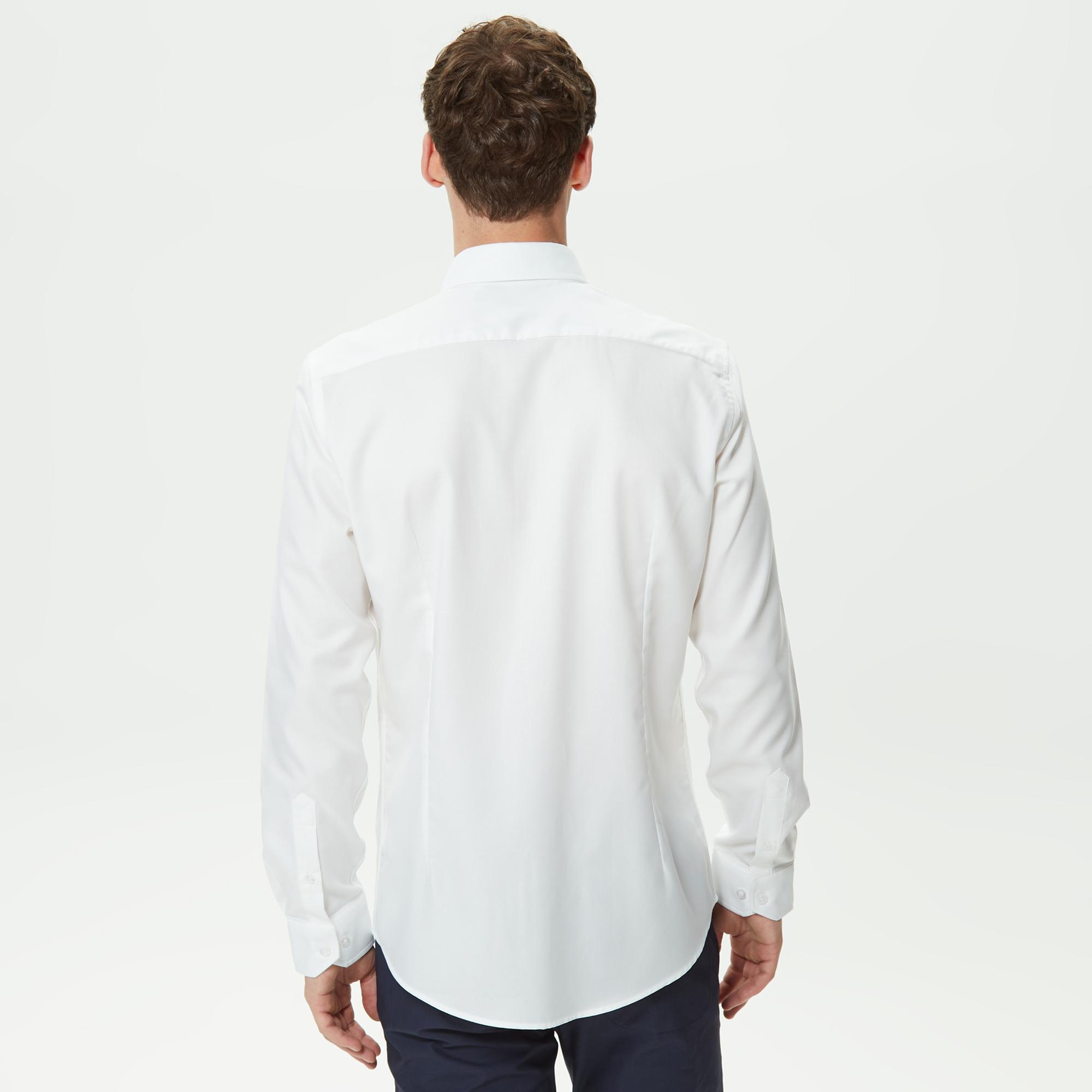 Lacoste Erkek Slim Fit Beyaz Gömlek