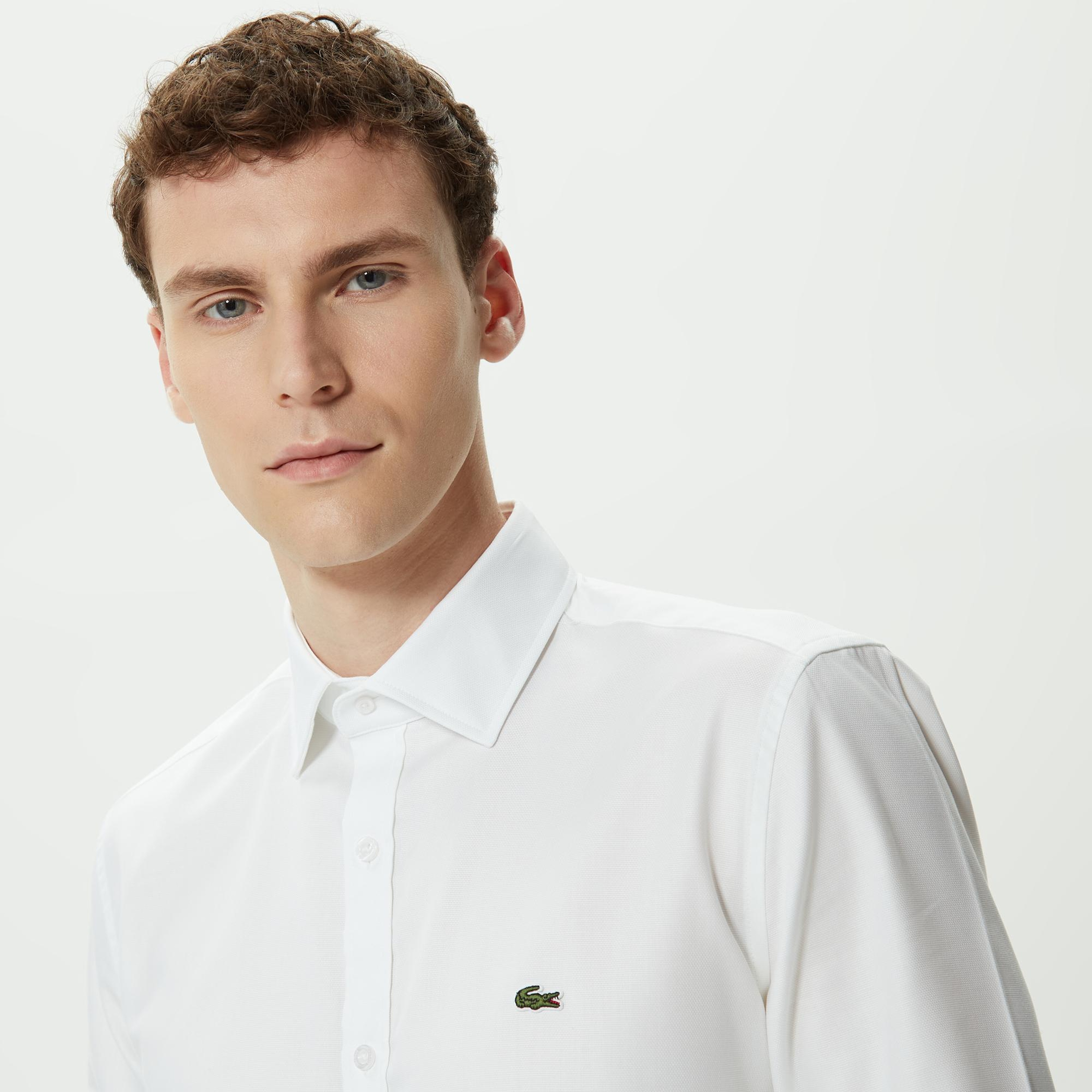Lacoste Erkek Slim Fit Beyaz Gömlek