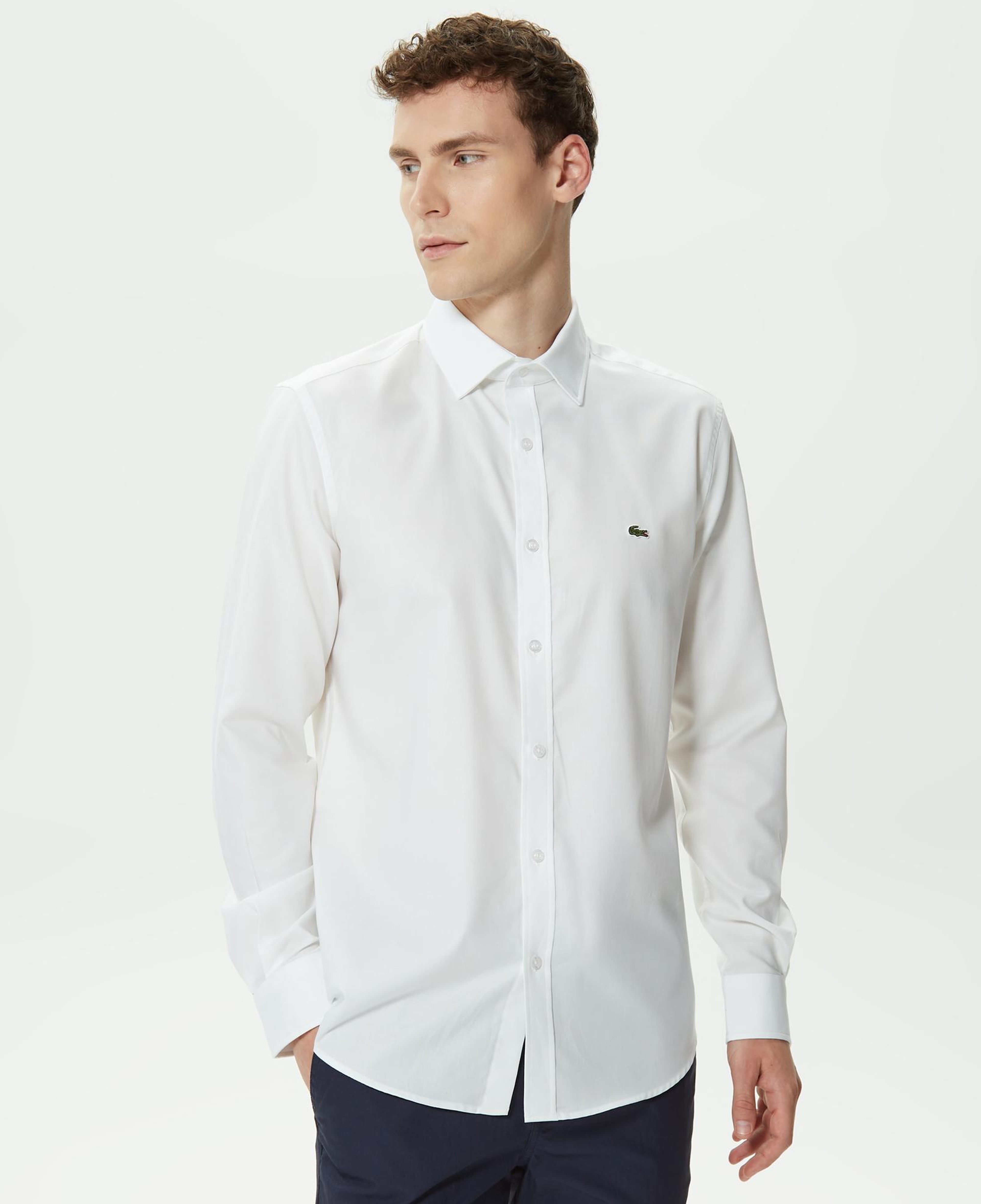 Lacoste Erkek Slim Fit Beyaz Gömlek