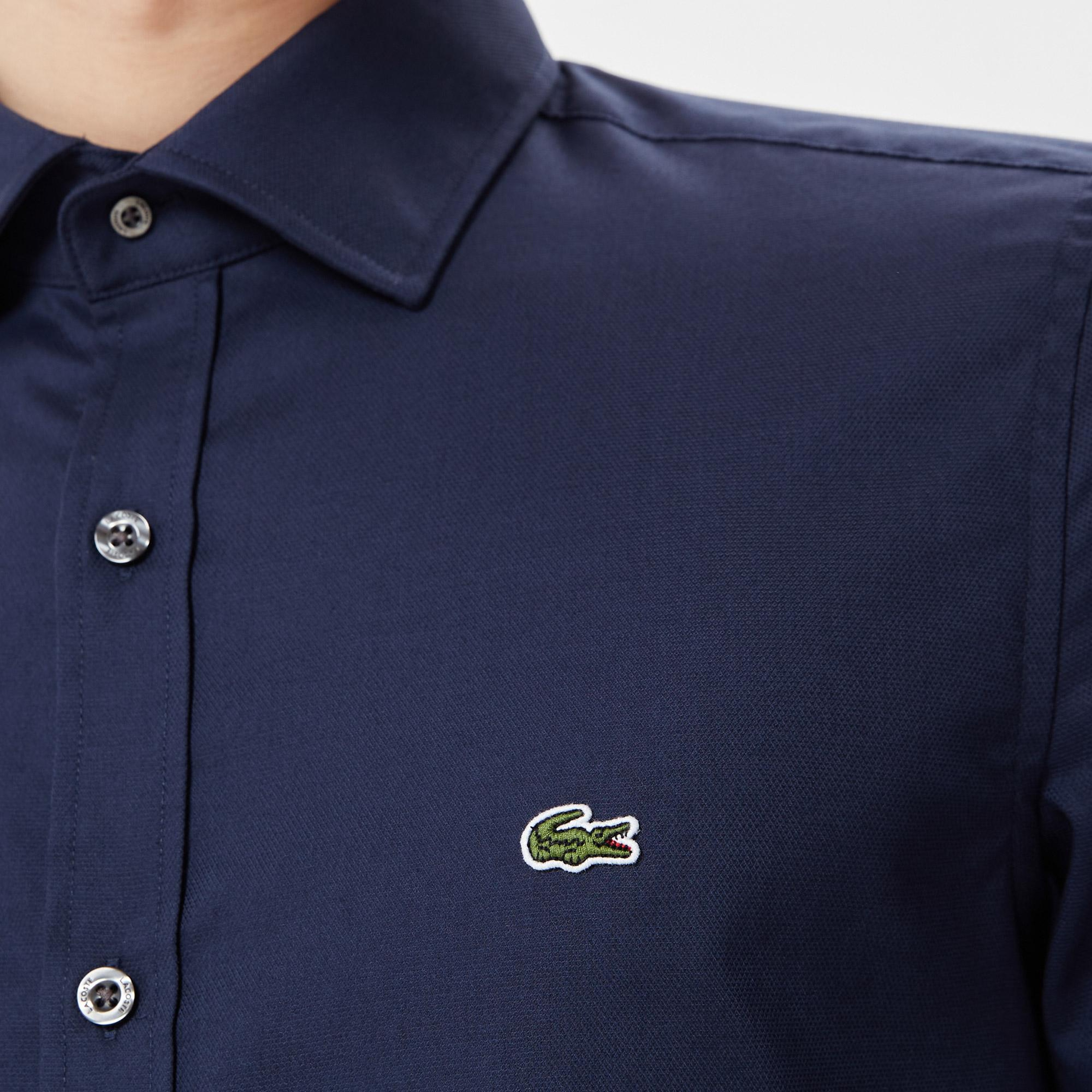 Lacoste Erkek Slim Fit Lacivert Gömlek